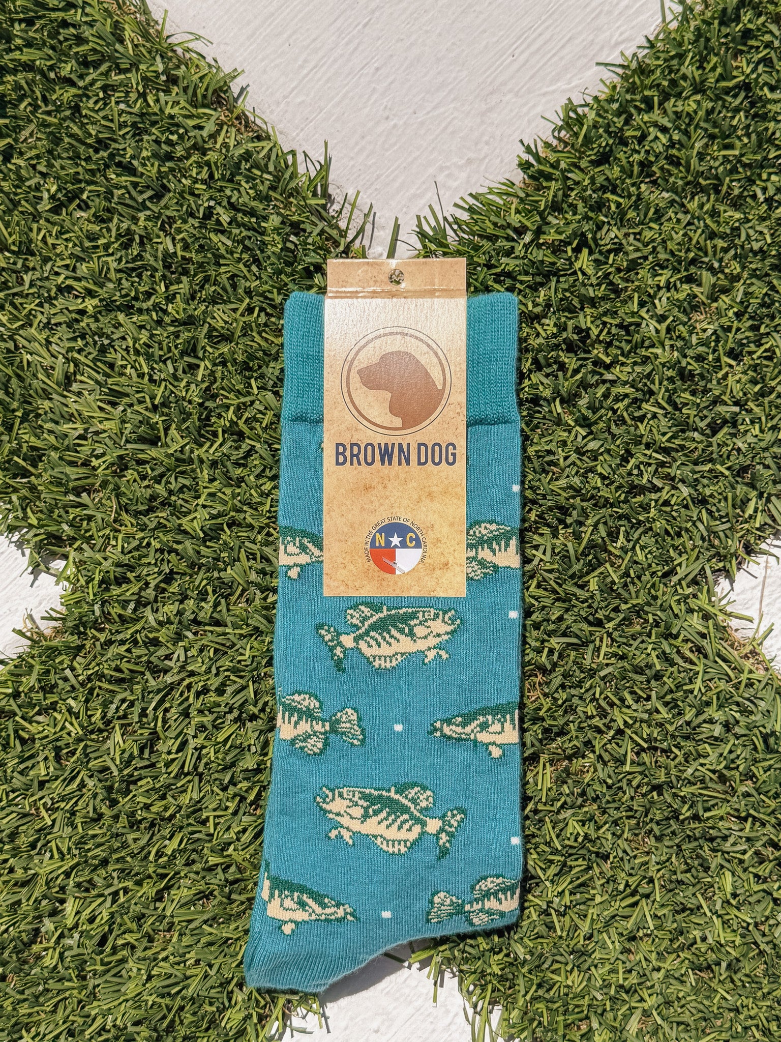 Men's Brown Dog Crappie Time Socks