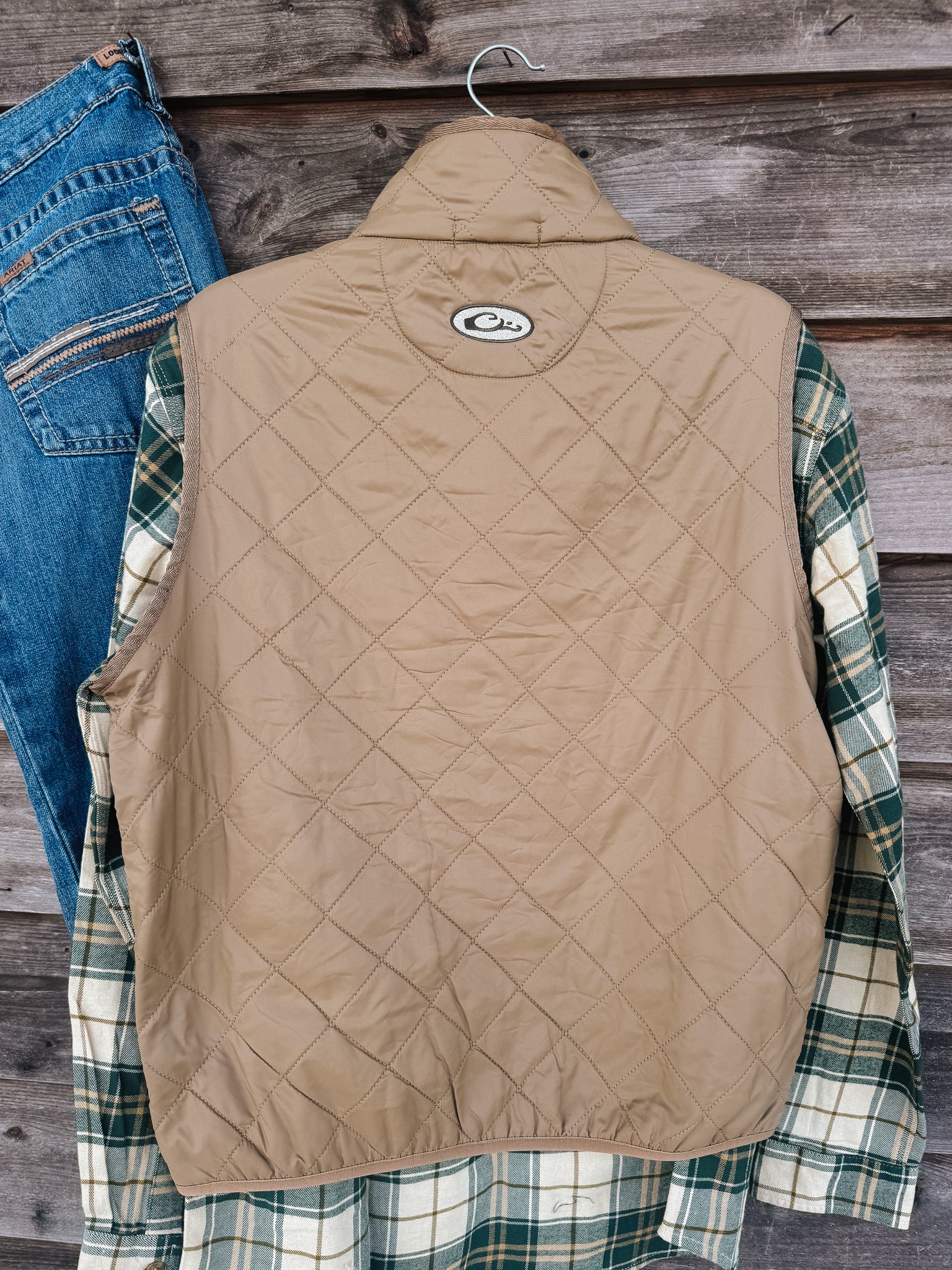 Men's Drake Delta Quilted Fleece Lined Tobacco Vest
