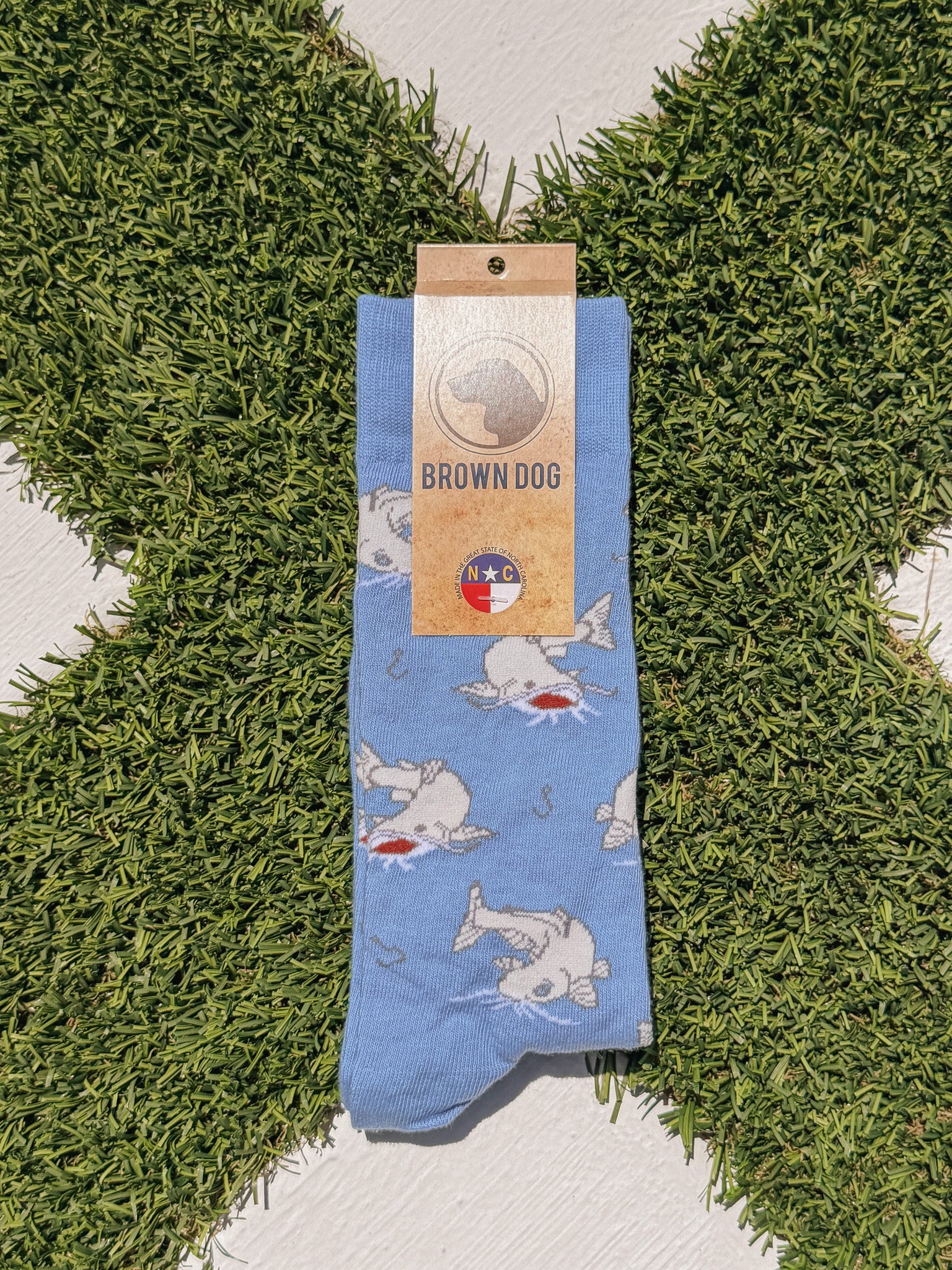 Men's Brown Dog Gone Fishin Socks