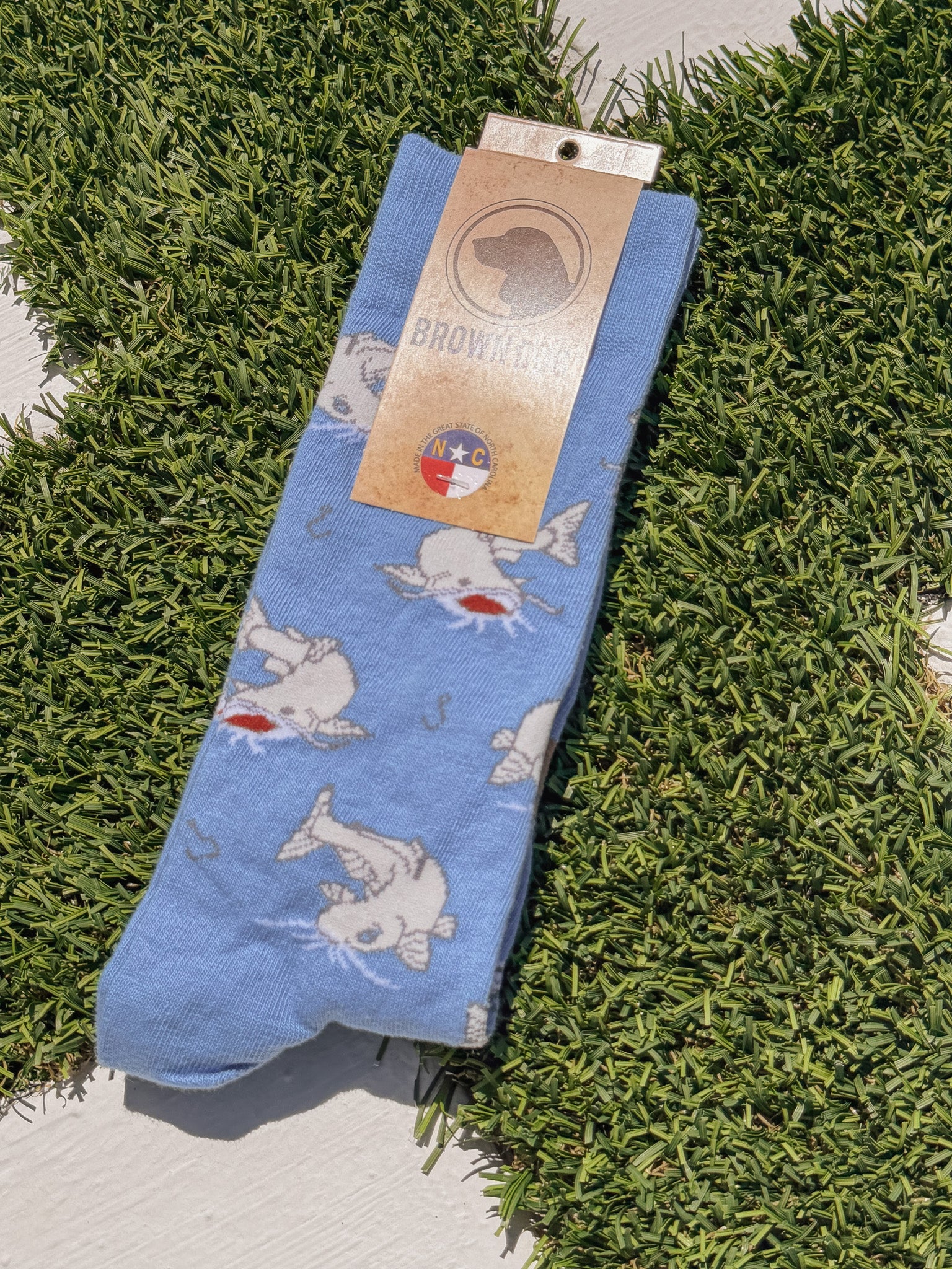 Men's Brown Dog Gone Fishin Socks