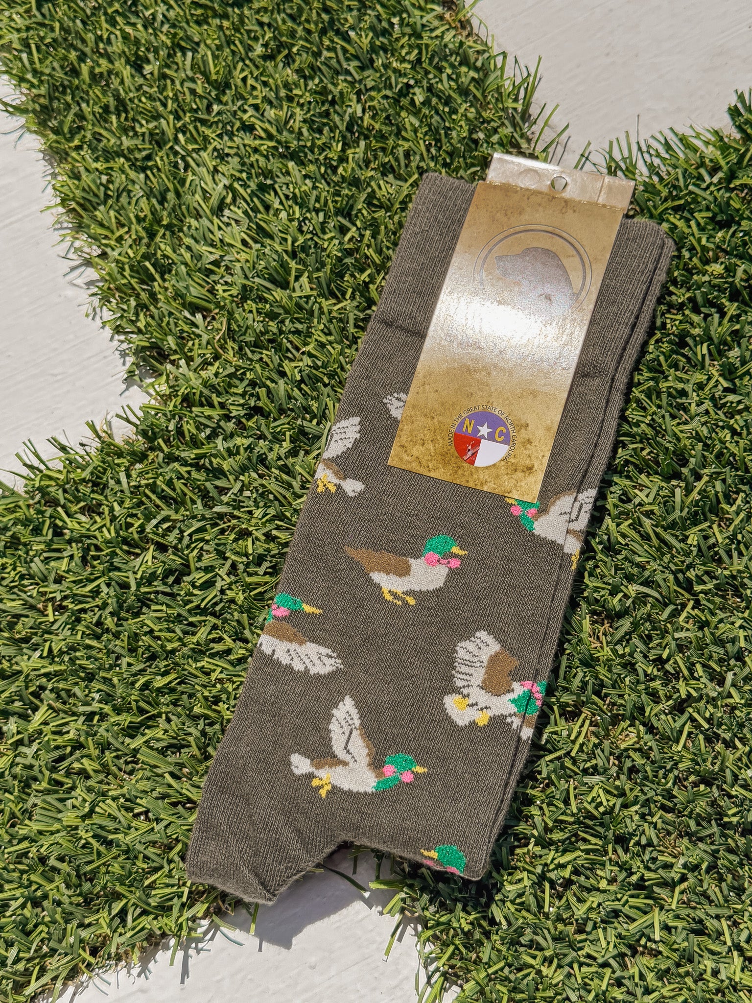 Men's Brown Dog Preppy Duck Socks