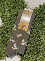 Men's Brown Dog Preppy Duck Socks