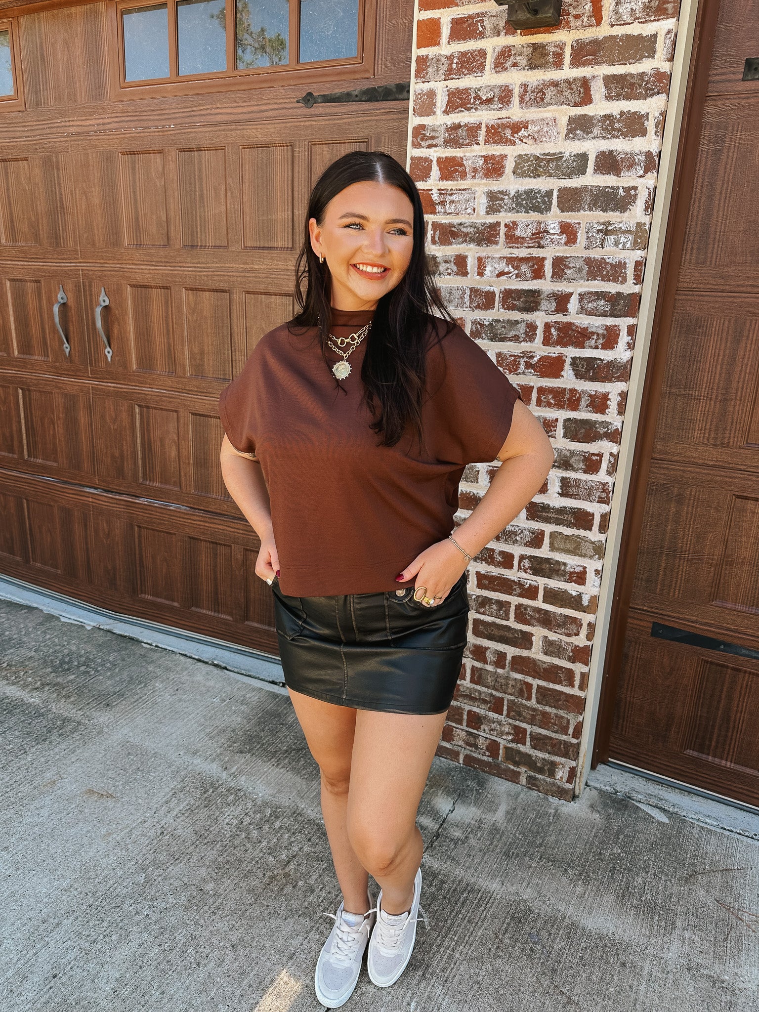 Autumn Flow Brown Top