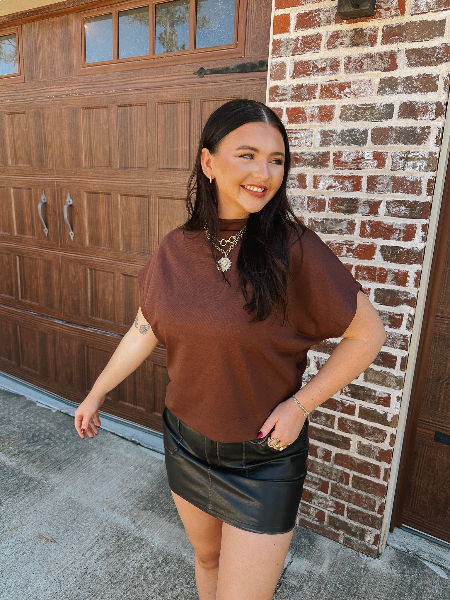 Autumn Flow Brown Top