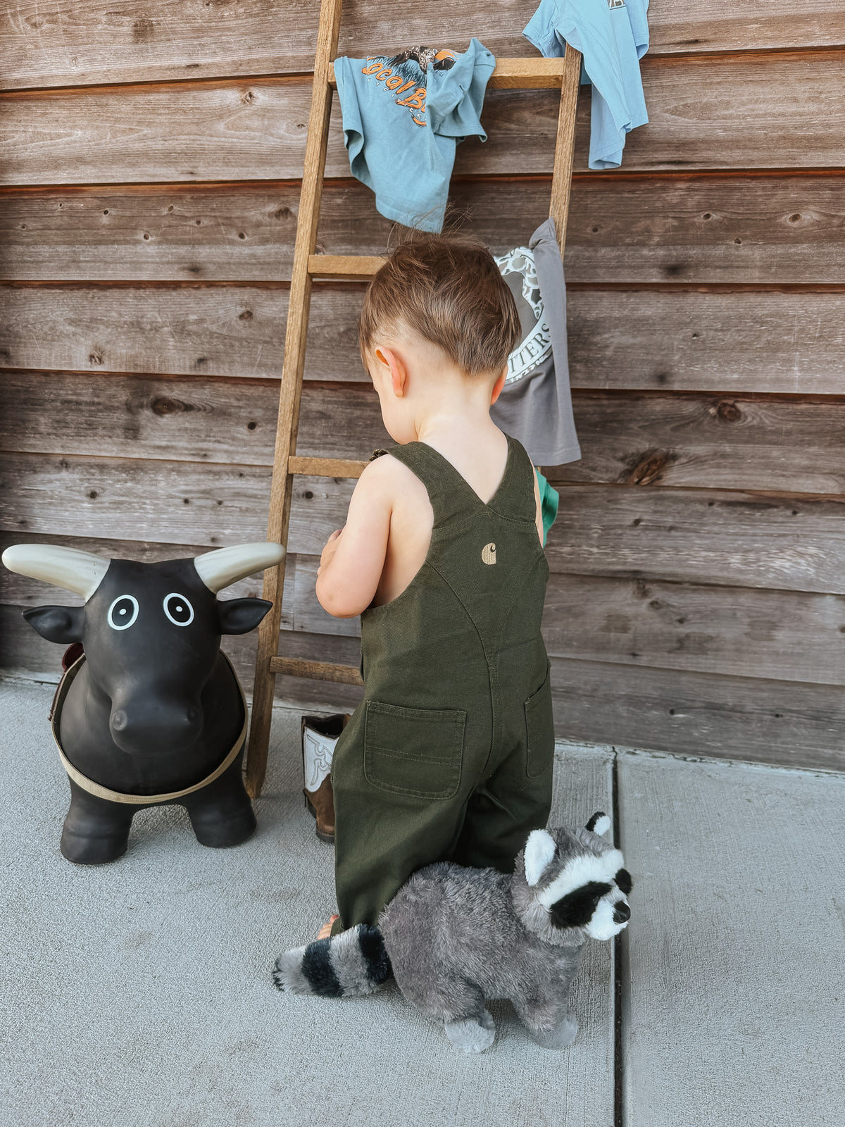 Carhartt | Infant & Toddler Loose Fit Canvas Bib Overalls in Olive