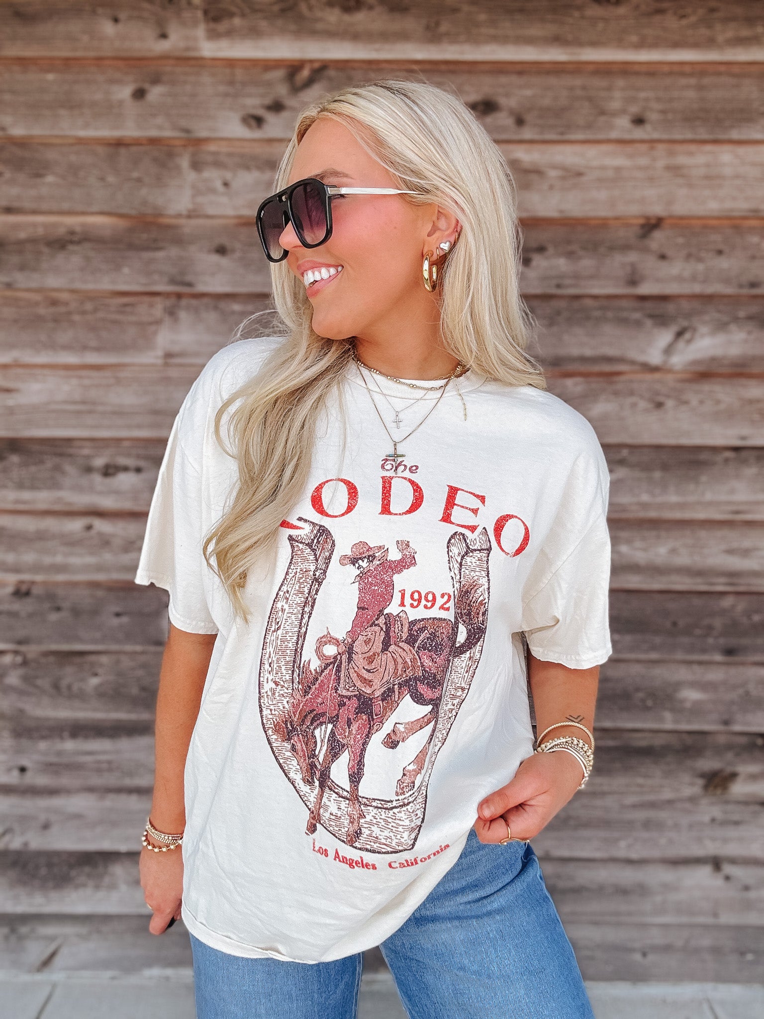 Rodeo Thrifted Tee in Off White