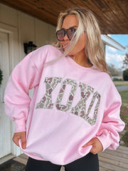 Lulu Mac XOXO Camo Sweatshirt in Pink