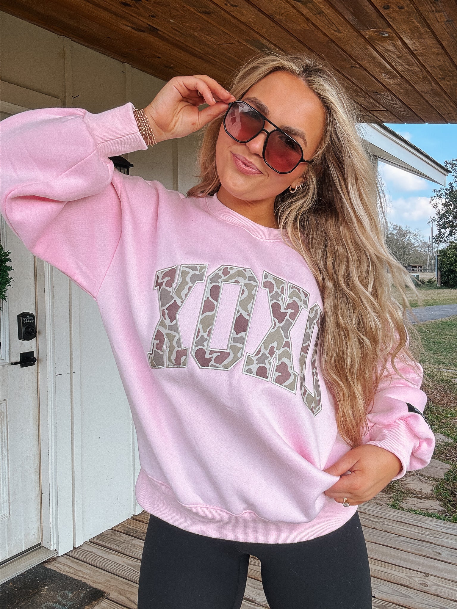 Lulu Mac XOXO Camo Sweatshirt in Pink