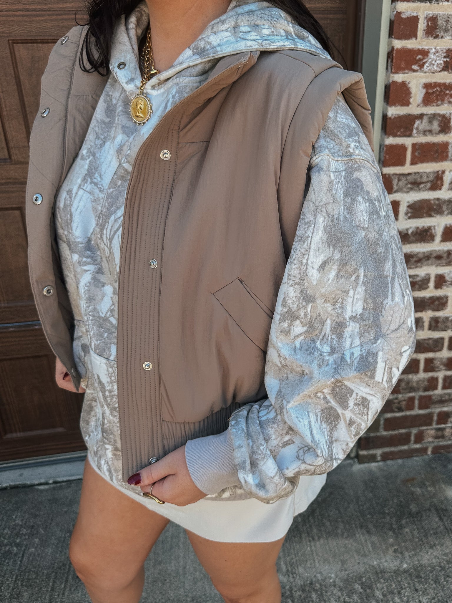 Mountain Top Morning Mocha Puffer Vest