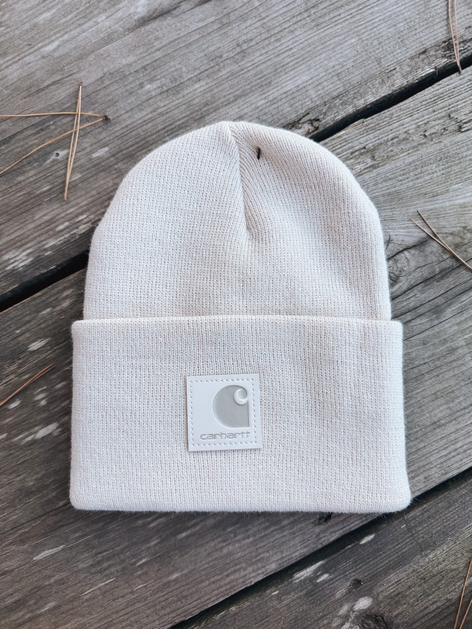 Carhartt Tonal Patch Beanie in Oat Milk
