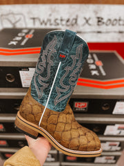 Botas de trabajo con punta de acero y estampado de pez miel Horse Power para hombre