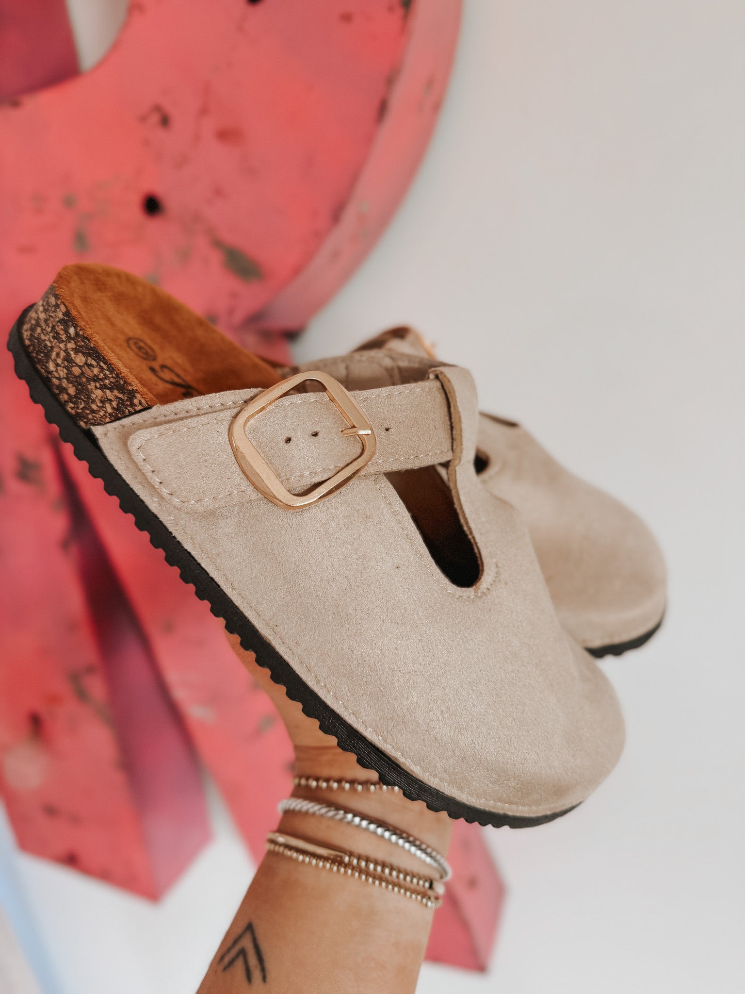 The Cork Clog in Sand