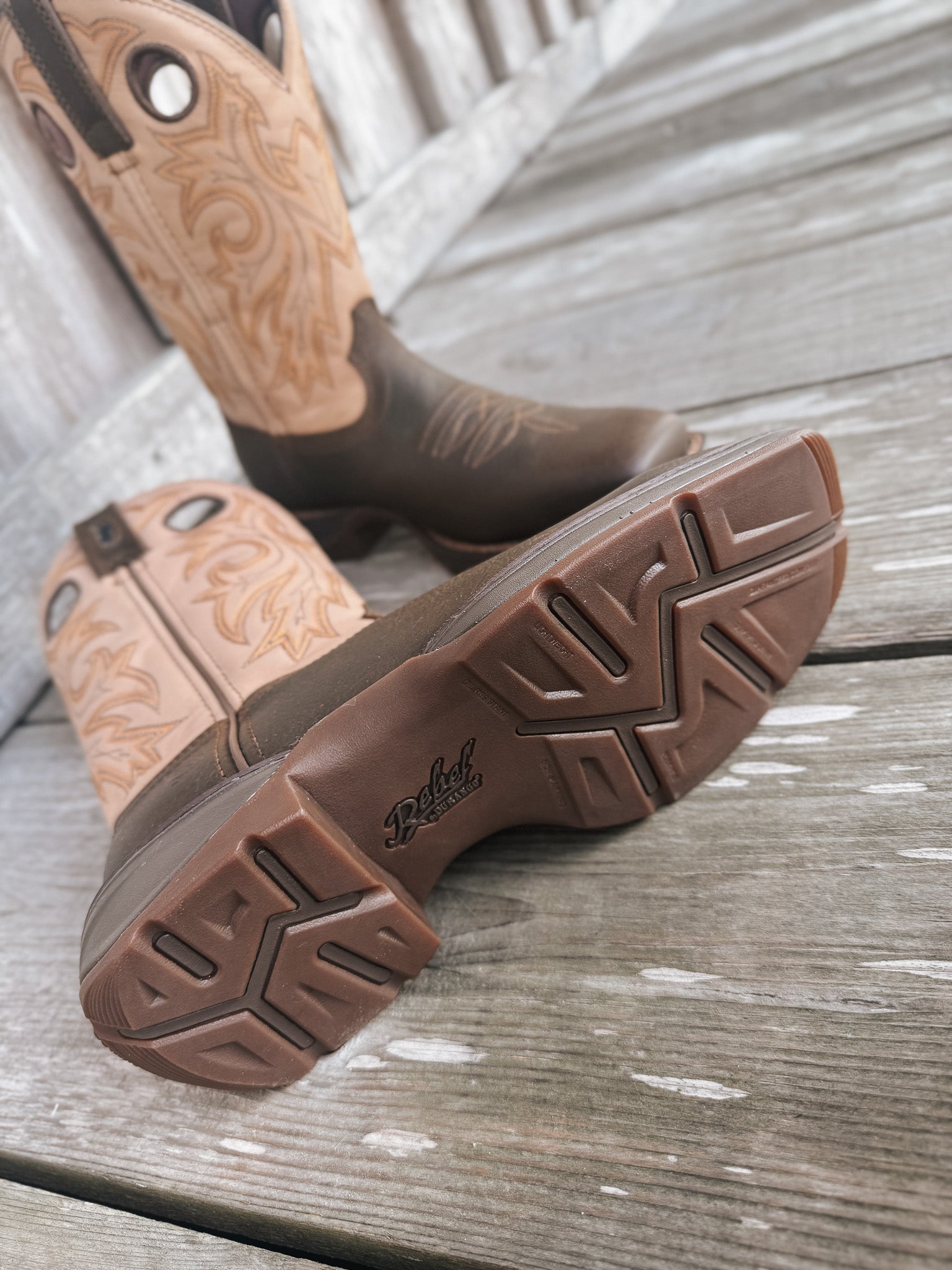 Men's Durango Rebel with InsulKul™ Western Boots in Coffee/Bone