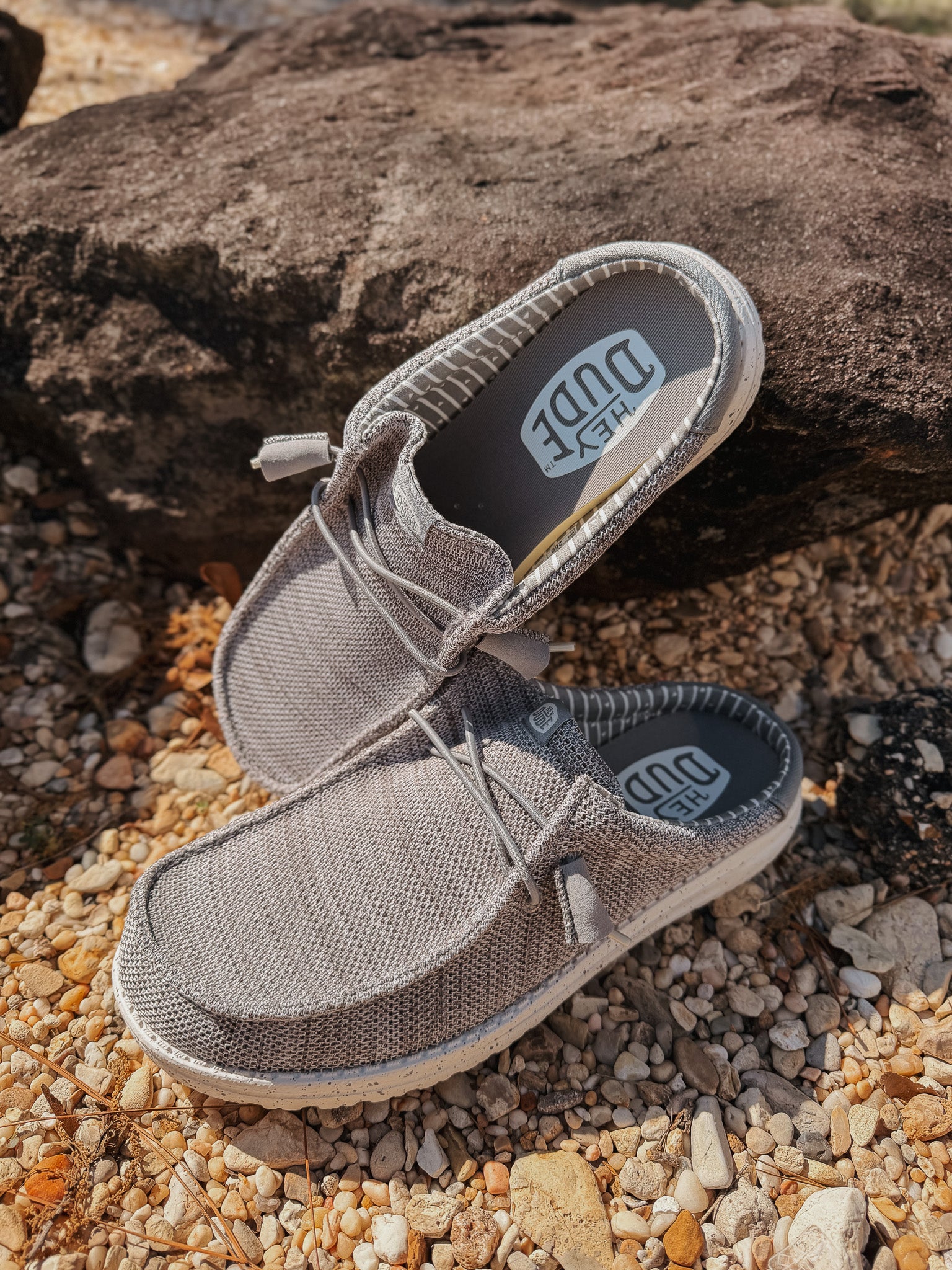 Hey Dude Men's Wally Slip Stretch Sox in Granite Grey