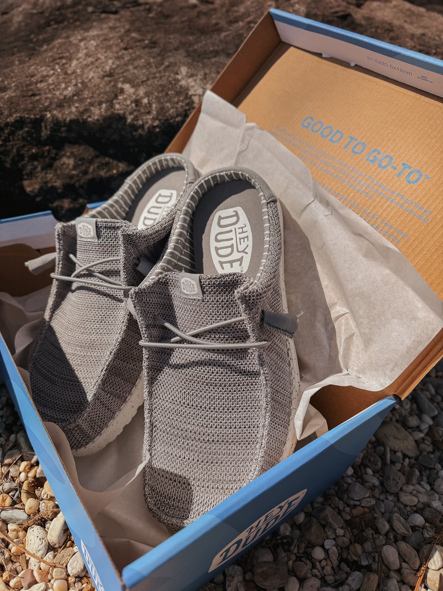 Hey Dude Men's Wally Slip Stretch Sox in Granite Grey