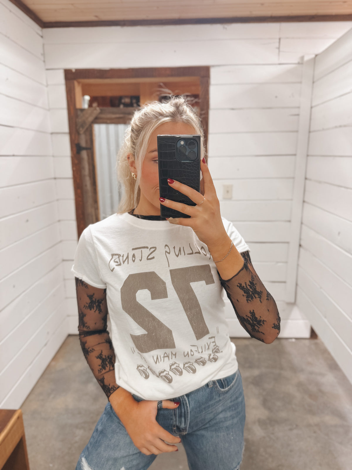 Layered Perfection Lace Top in Black