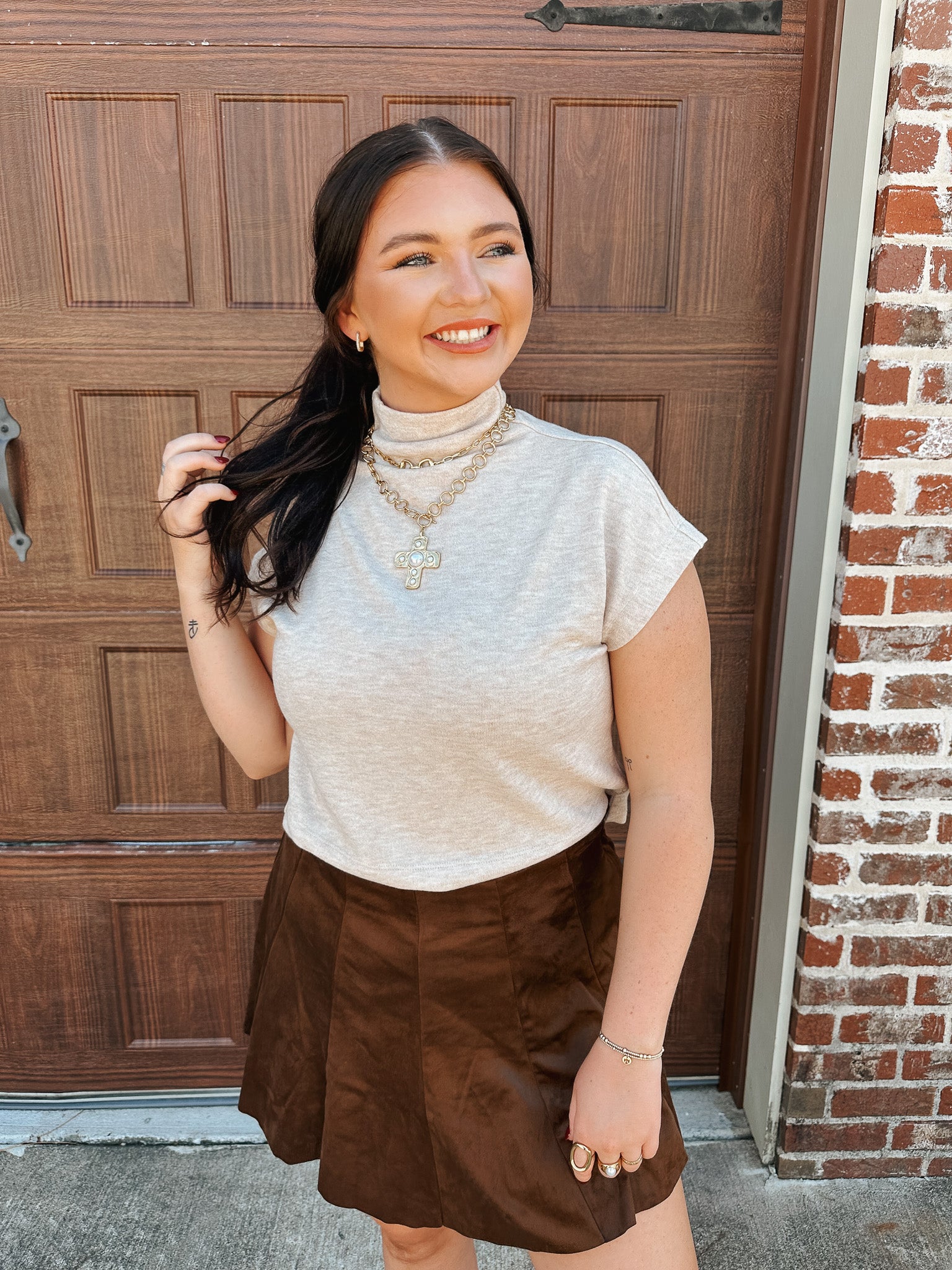 Loving Views Oatmeal Sweater Top