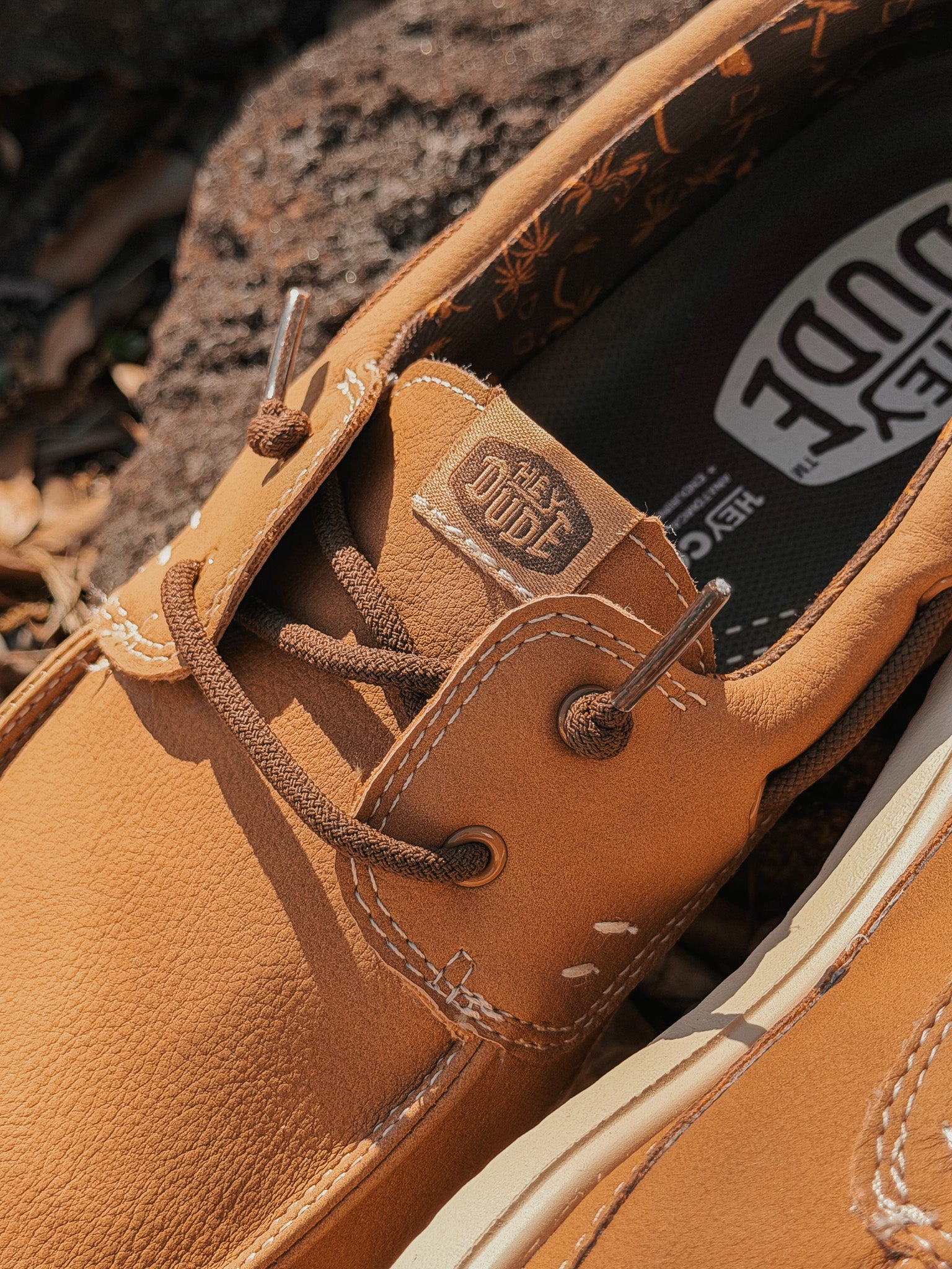 Hey Dude Men's Harbor Lo Classic in Bone Brown/Multi