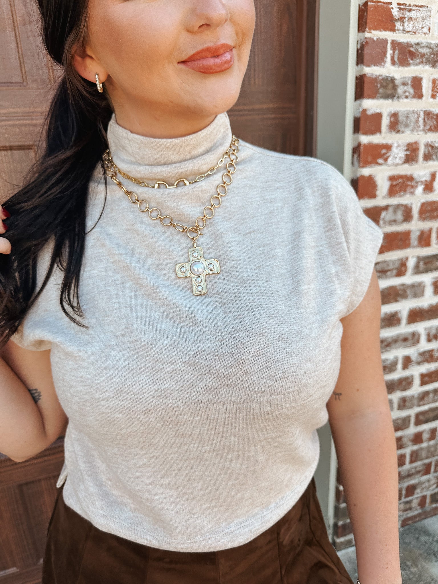 Loving Views Oatmeal Sweater Top