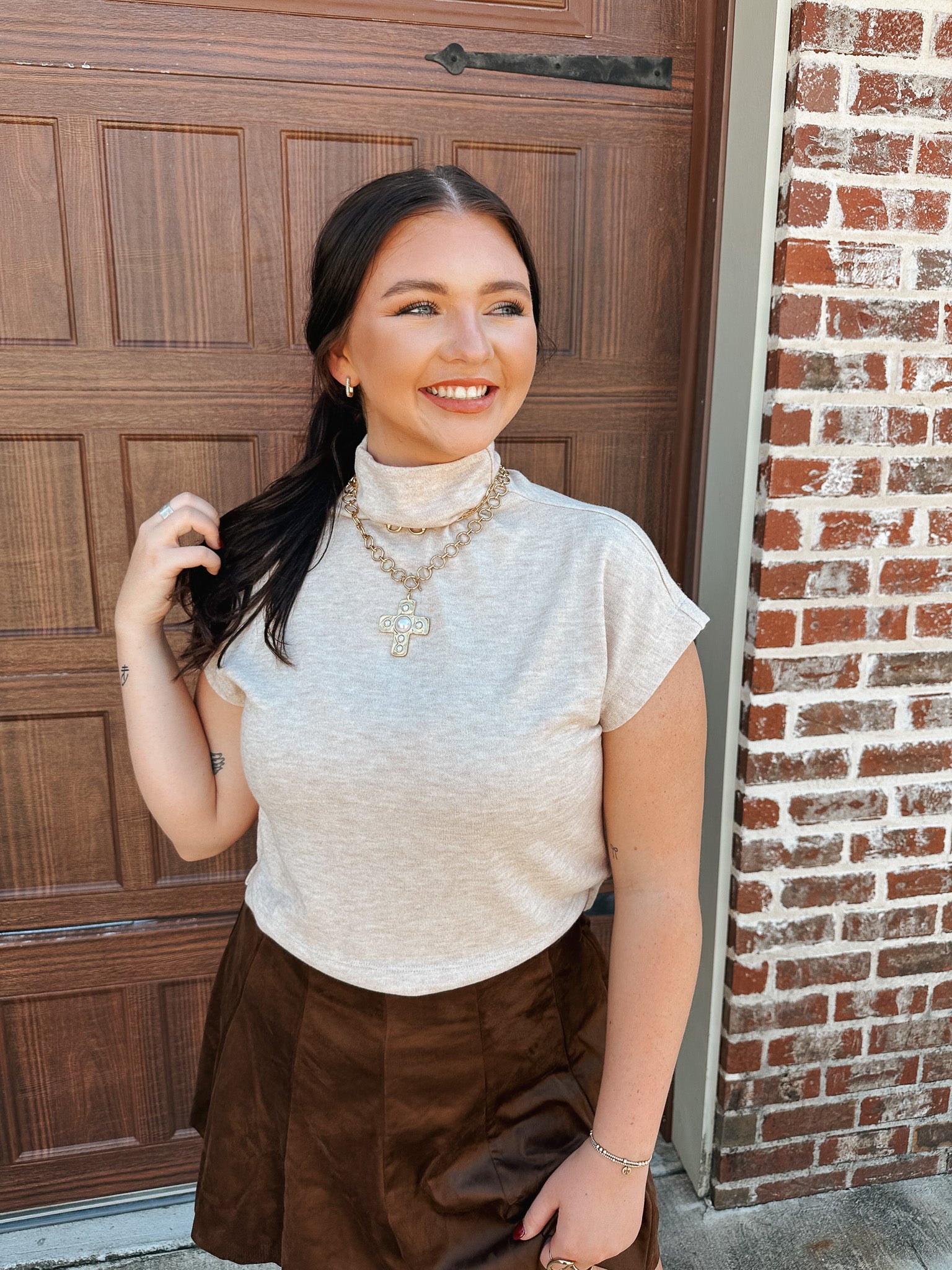 Loving Views Oatmeal Sweater Top