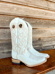 Botas vaqueras con punta cuadrada y bordado de perlas Corral para mujer