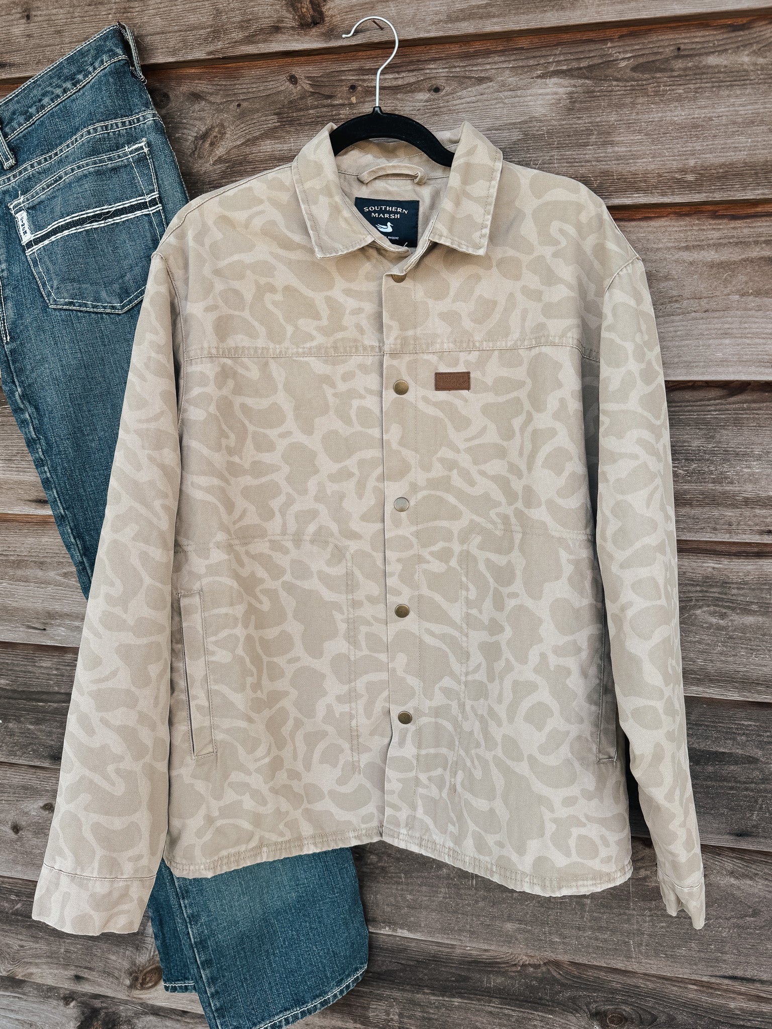 Men's Southern Marsh Camo Bishop Rugged Canvas Jacket in Tan