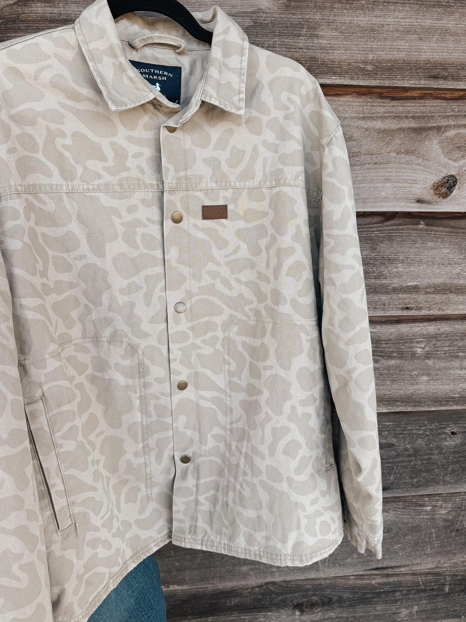 Men's Southern Marsh Camo Bishop Rugged Canvas Jacket in Tan