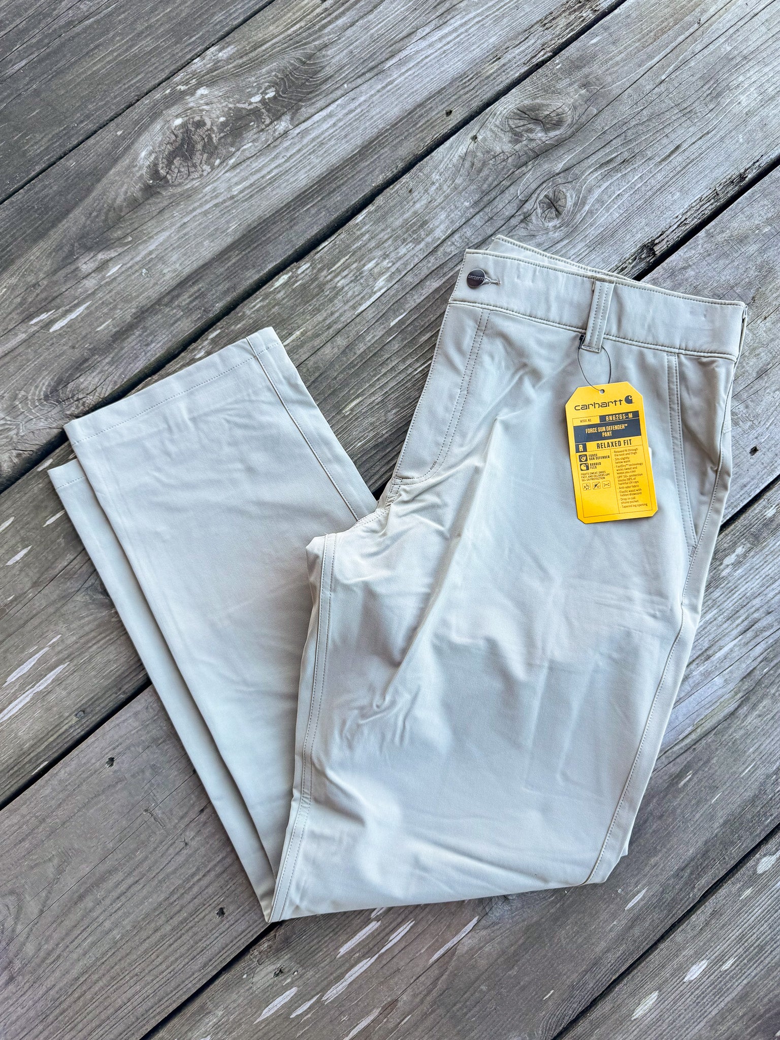 Men's Carhartt Force Sun Defender Relaxed Fit Pant in Greige