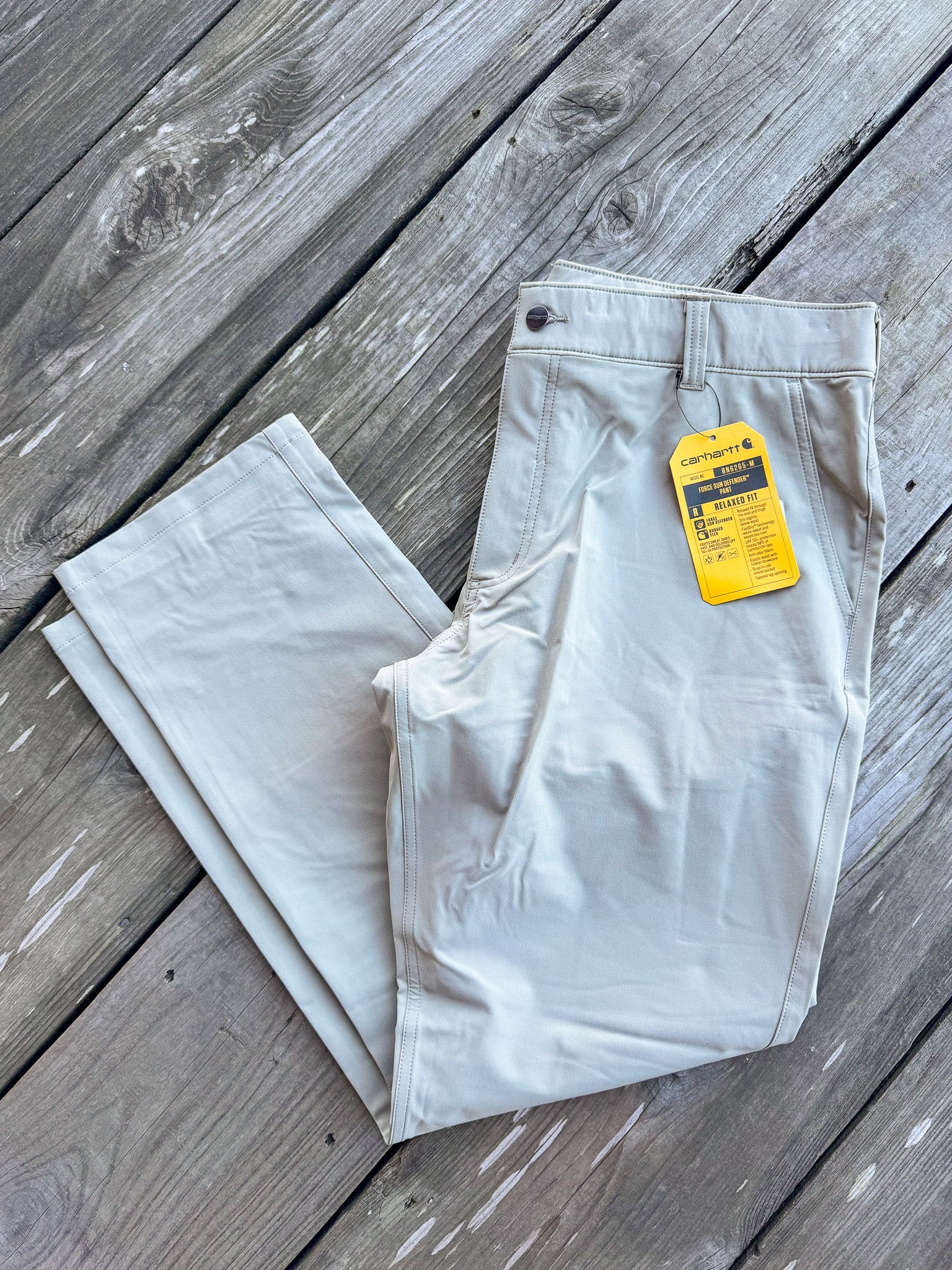 Men's Carhartt Force Sun Defender Relaxed Fit Pant in Greige