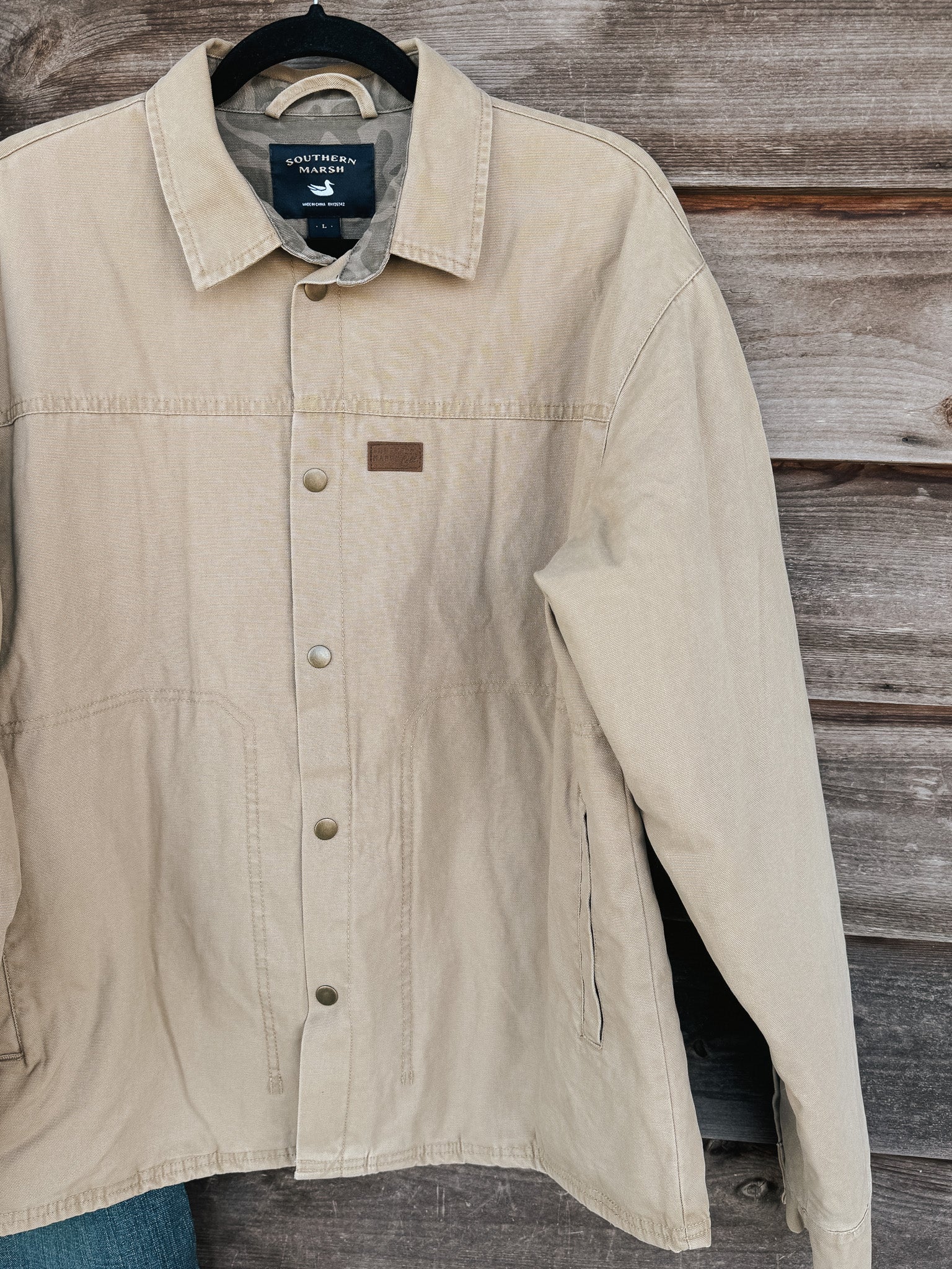 Men's Southern Marsh Bishop Rugged Canvas Jacket in Khaki