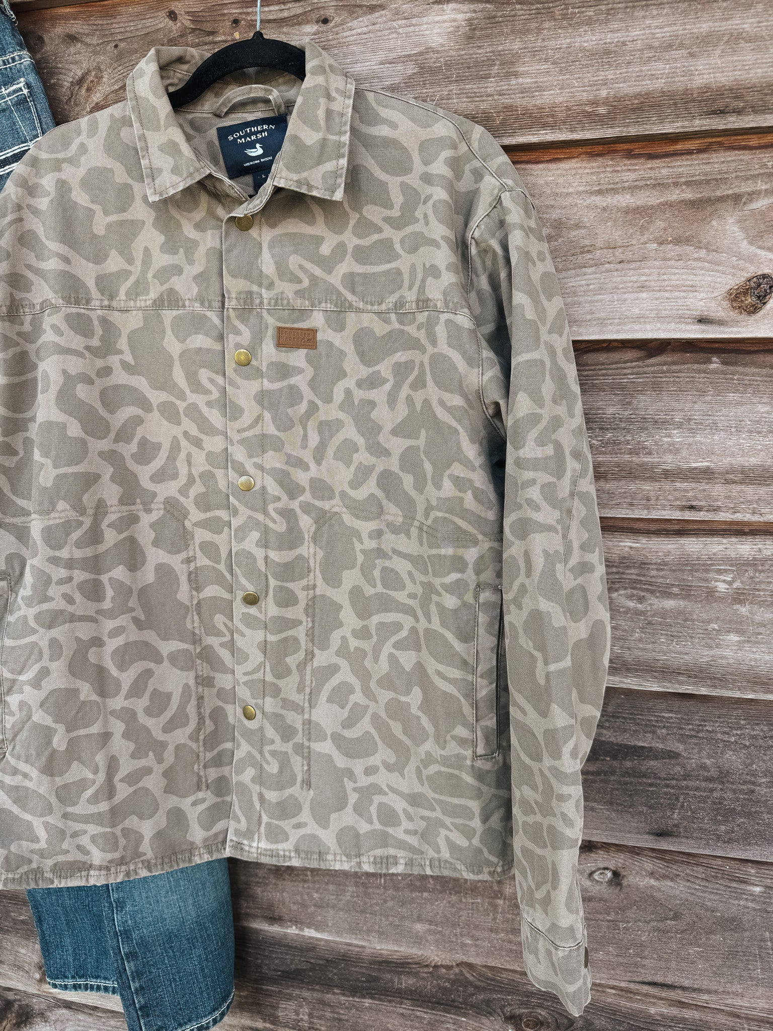 Men's Southern Marsh Camo Bishop Rugged Canvas Jacket in Dark Brown