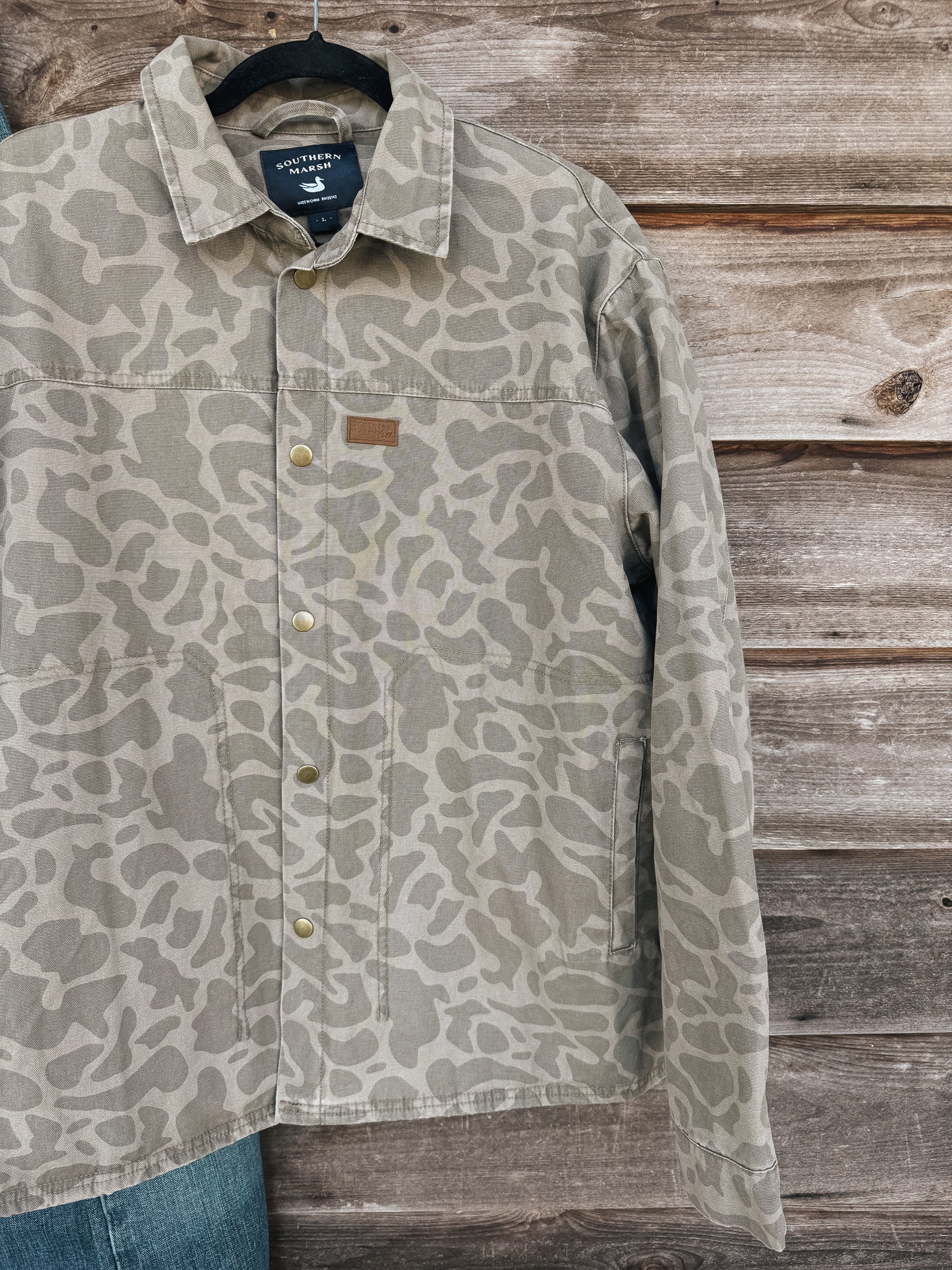 Men's Southern Marsh Camo Bishop Rugged Canvas Jacket in Dark Brown