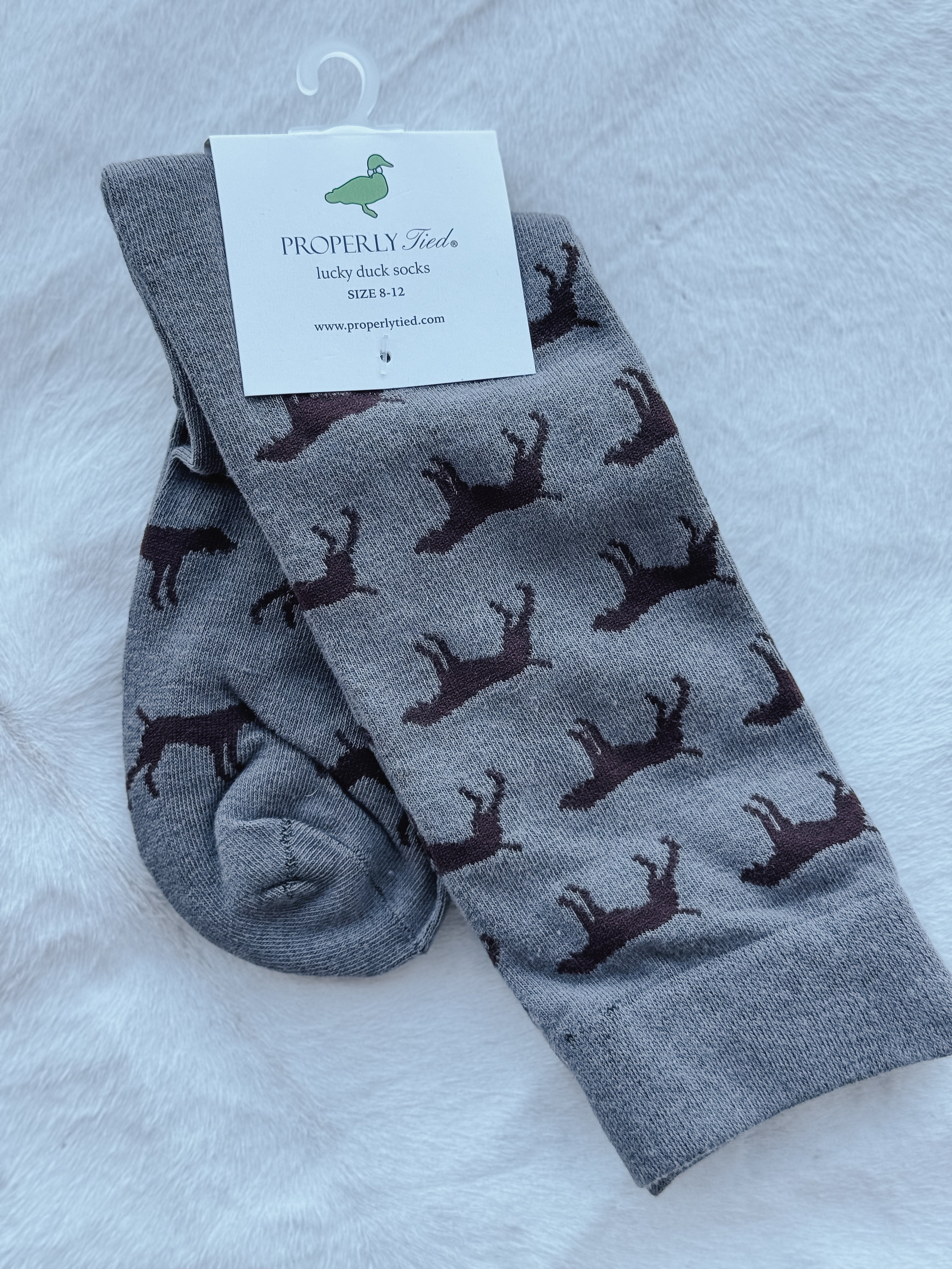 Properly Tied Lucky Duck Socks in Pointer