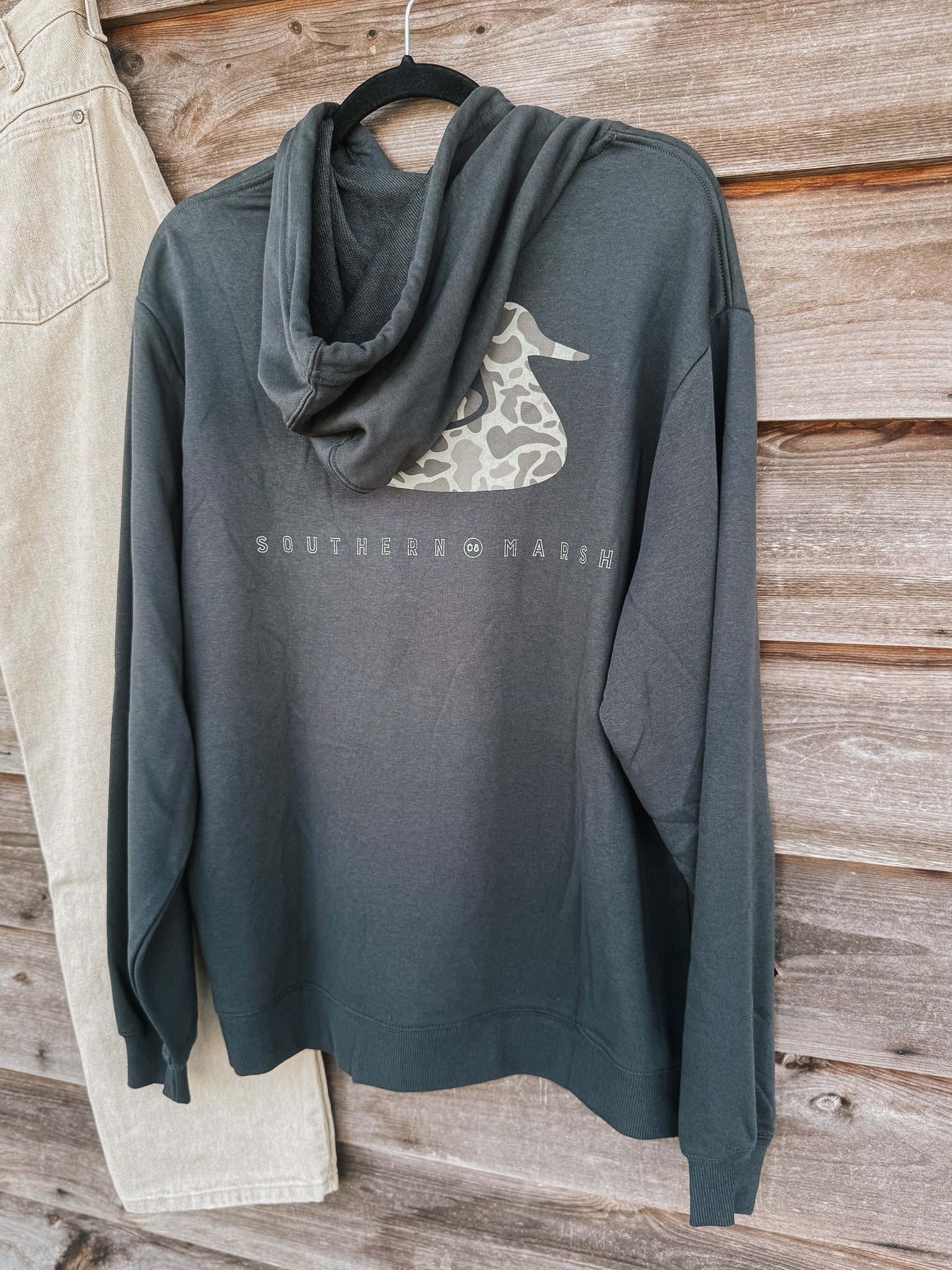 Men's Southern Marsh Surfside Hoodie Duck Originals in Charcoal Gray