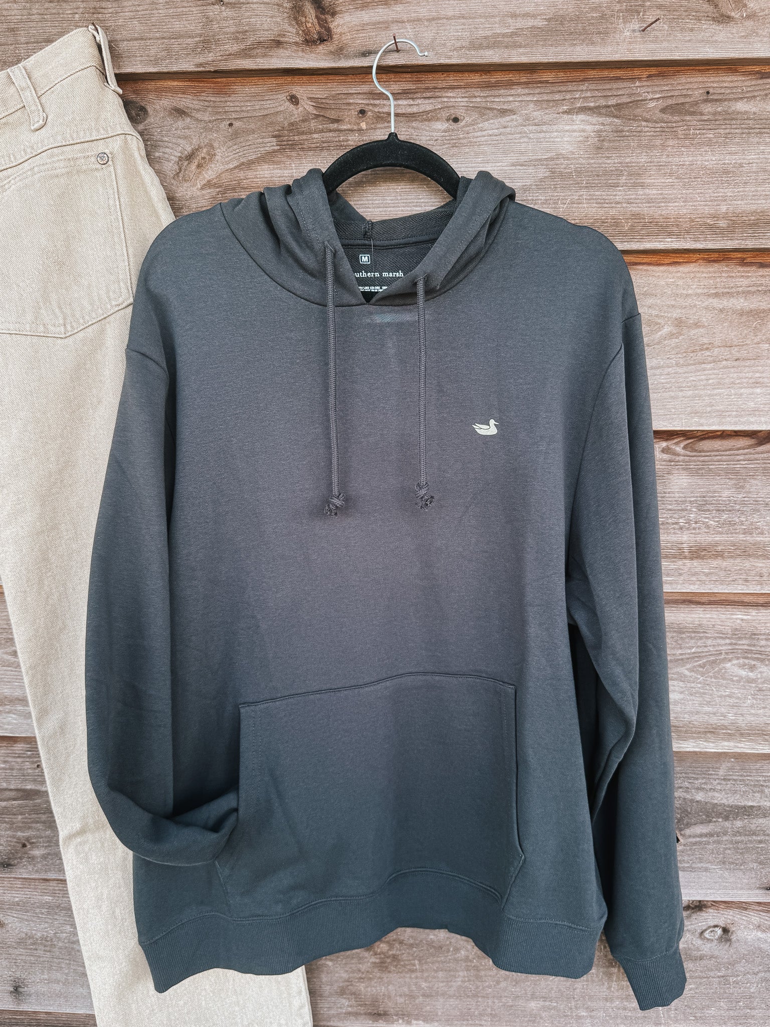 Men's Southern Marsh Surfside Hoodie Duck Originals in Charcoal Gray