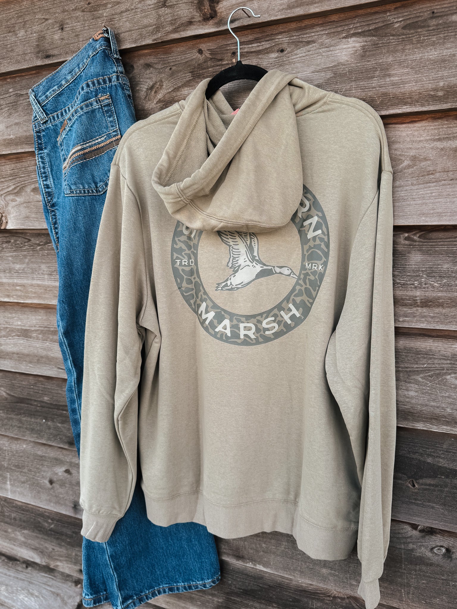 Men's Southern Marsh Surfside Hoodie - Inflight Camo in Khaki