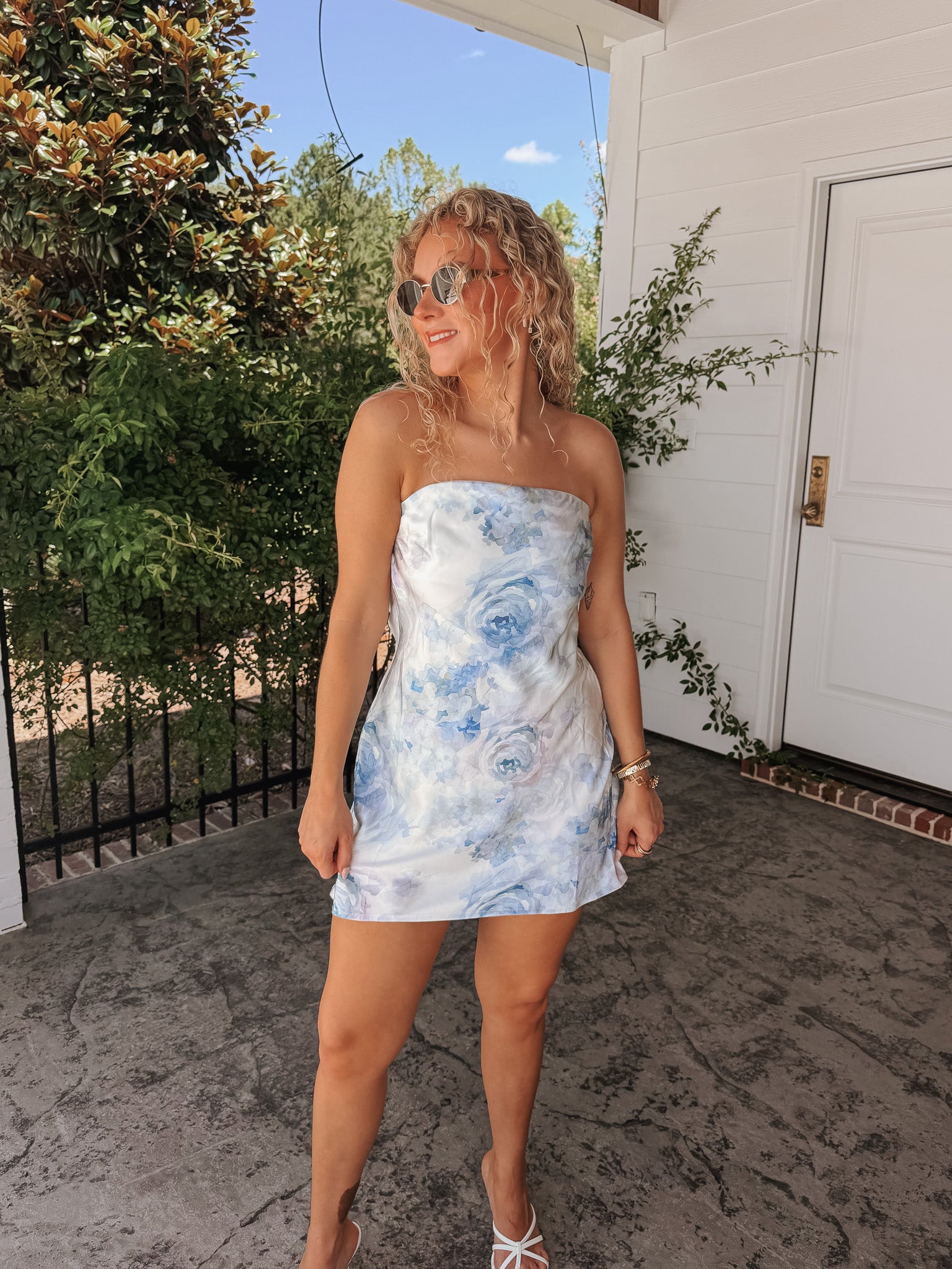 Watercolor Blooms Mini Dress