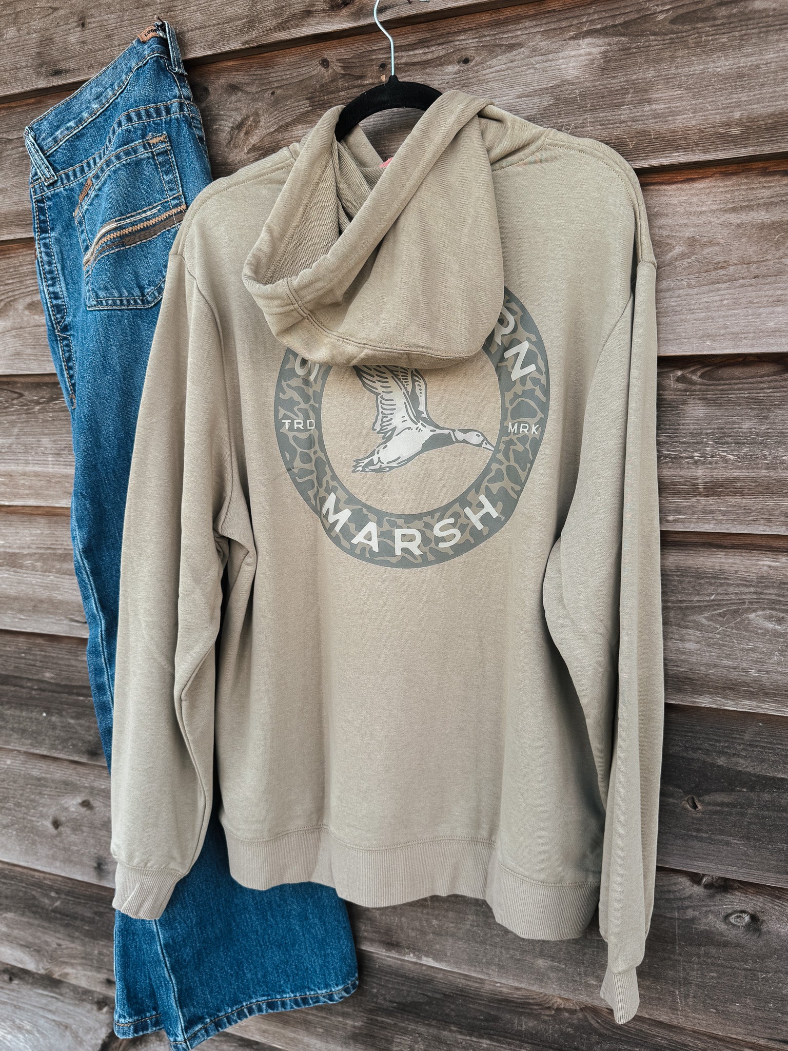 Men's Southern Marsh Surfside Hoodie - Inflight Camo in Khaki