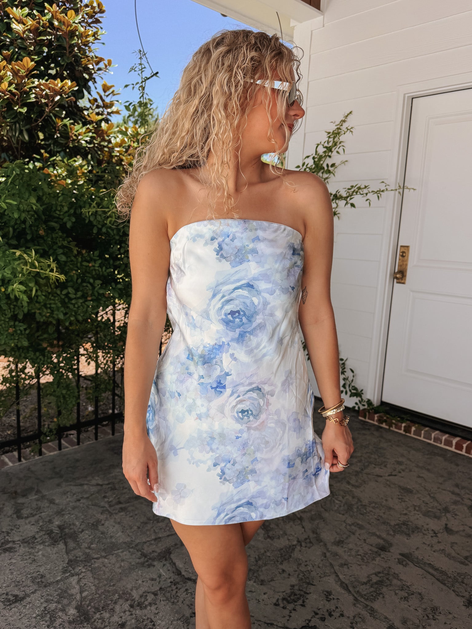 Watercolor Blooms Mini Dress