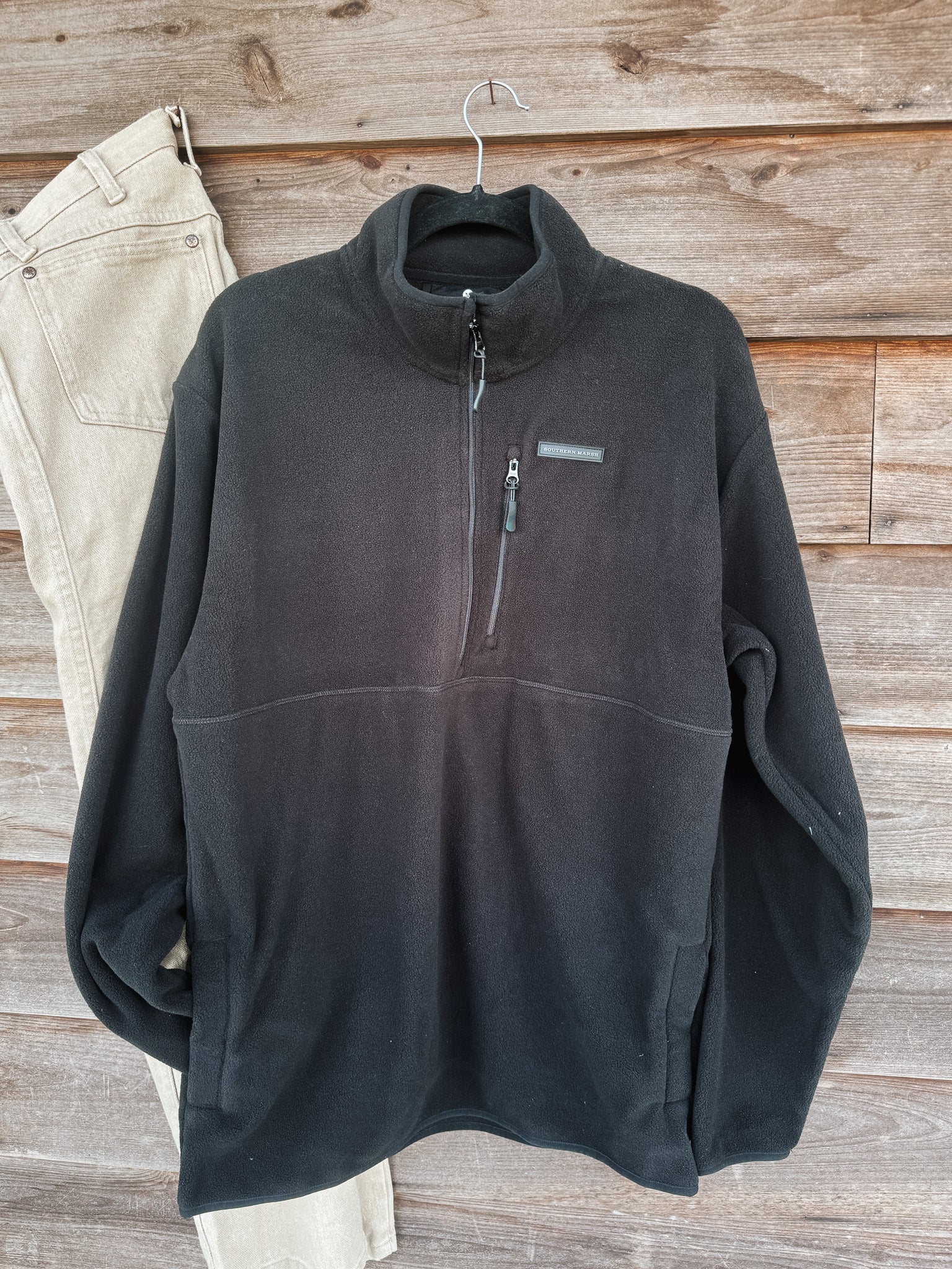 Southern Marsh Mallard Lake Fleece Pullover in Black