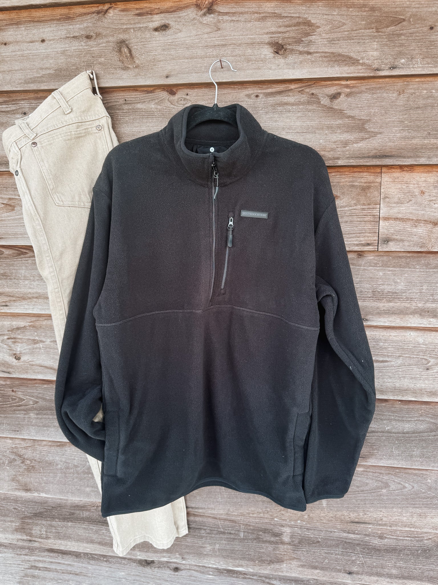 Southern Marsh Mallard Lake Fleece Pullover in Black