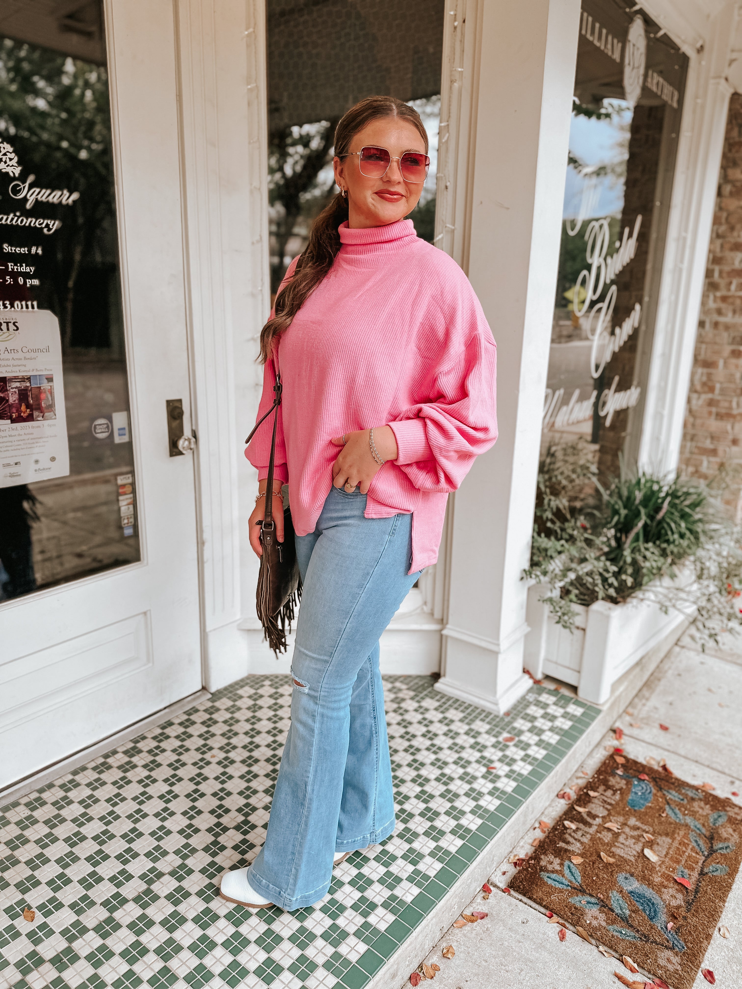 Pantalón de campana sin cierres con lavado claro Waverly