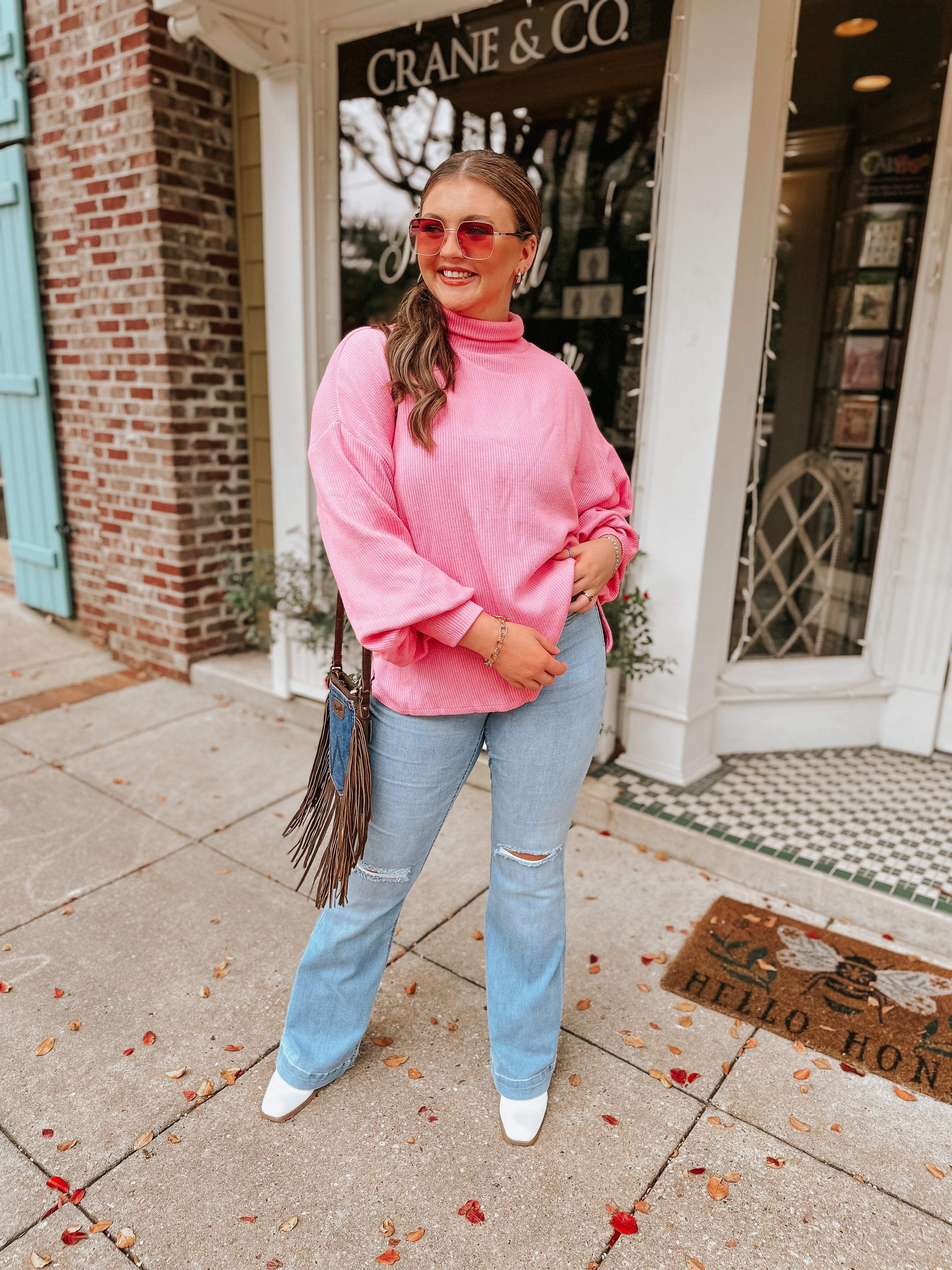 Pantalón de campana sin cierres con lavado claro Waverly