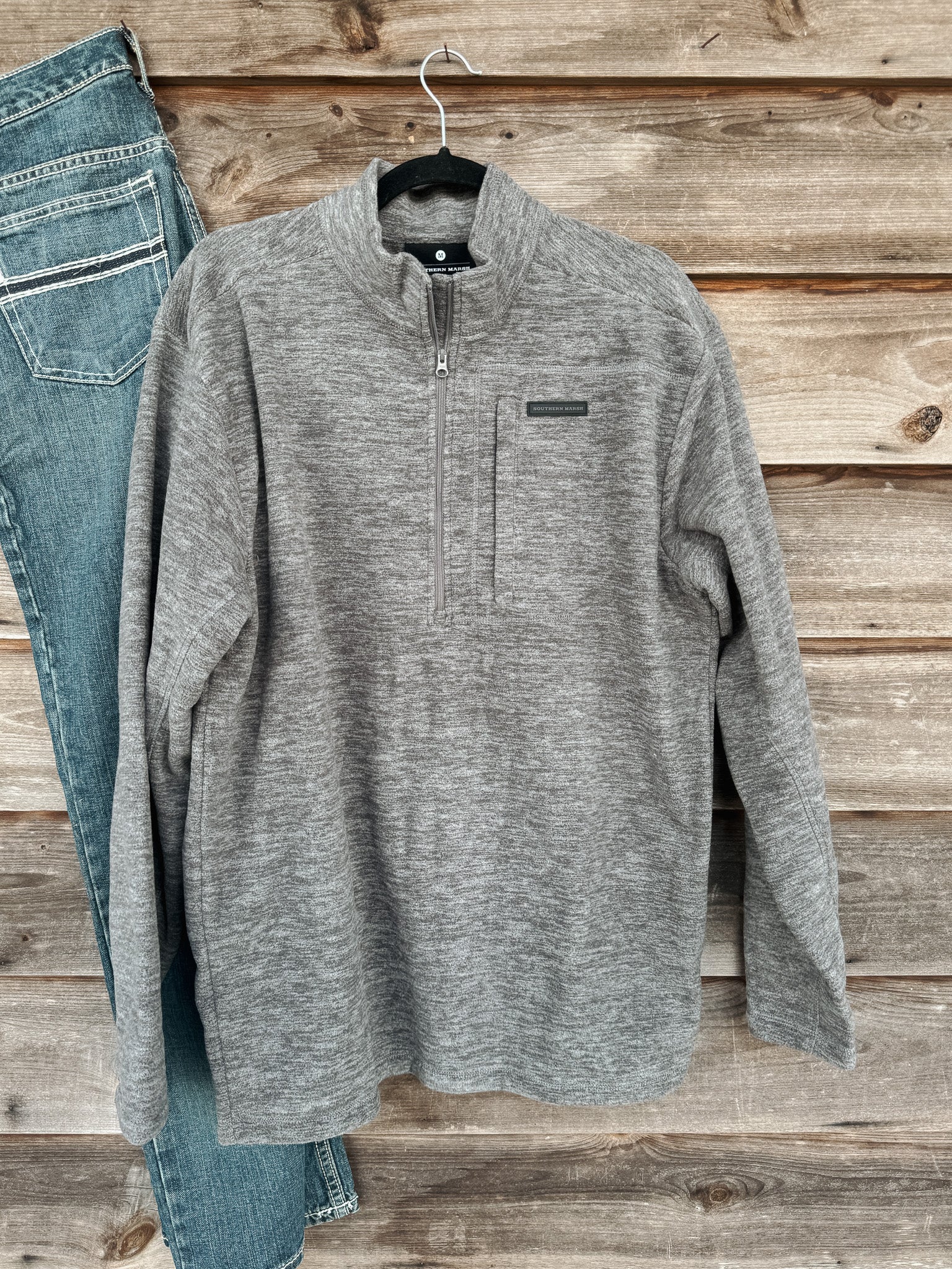 Men's Southern Marsh Maple Grove Brushed Pullover in Midnight Gray
