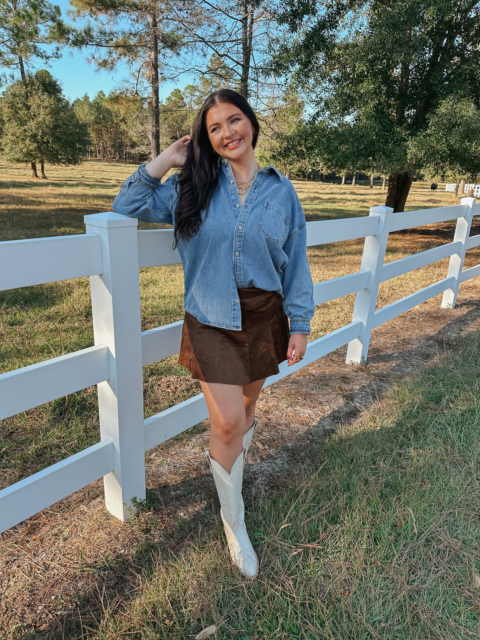 Evening Sunset Oversized Denim Shirt
