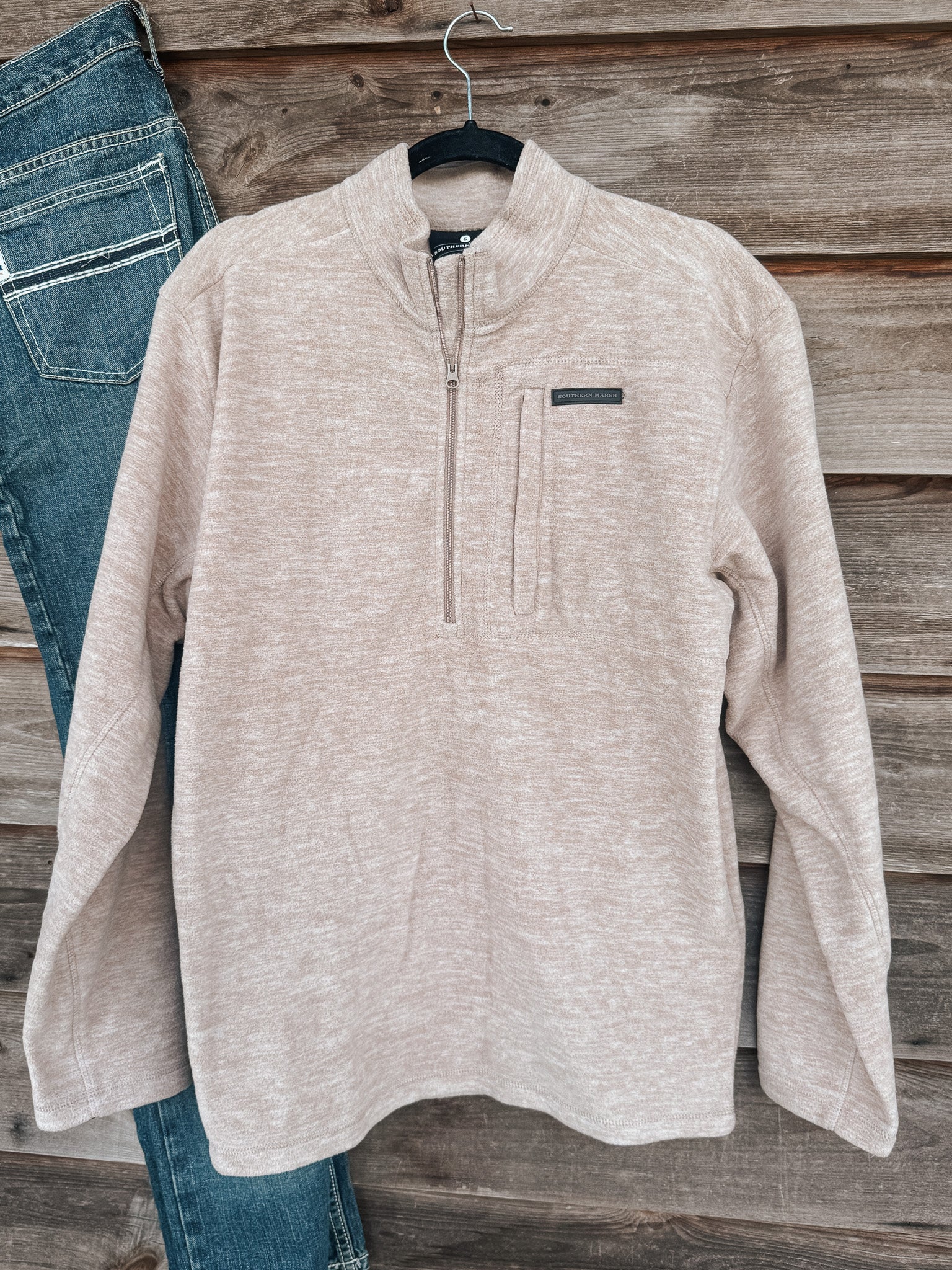 Men's Southern Marsh Maple Grove Brushed Pullover in Audubon Tan