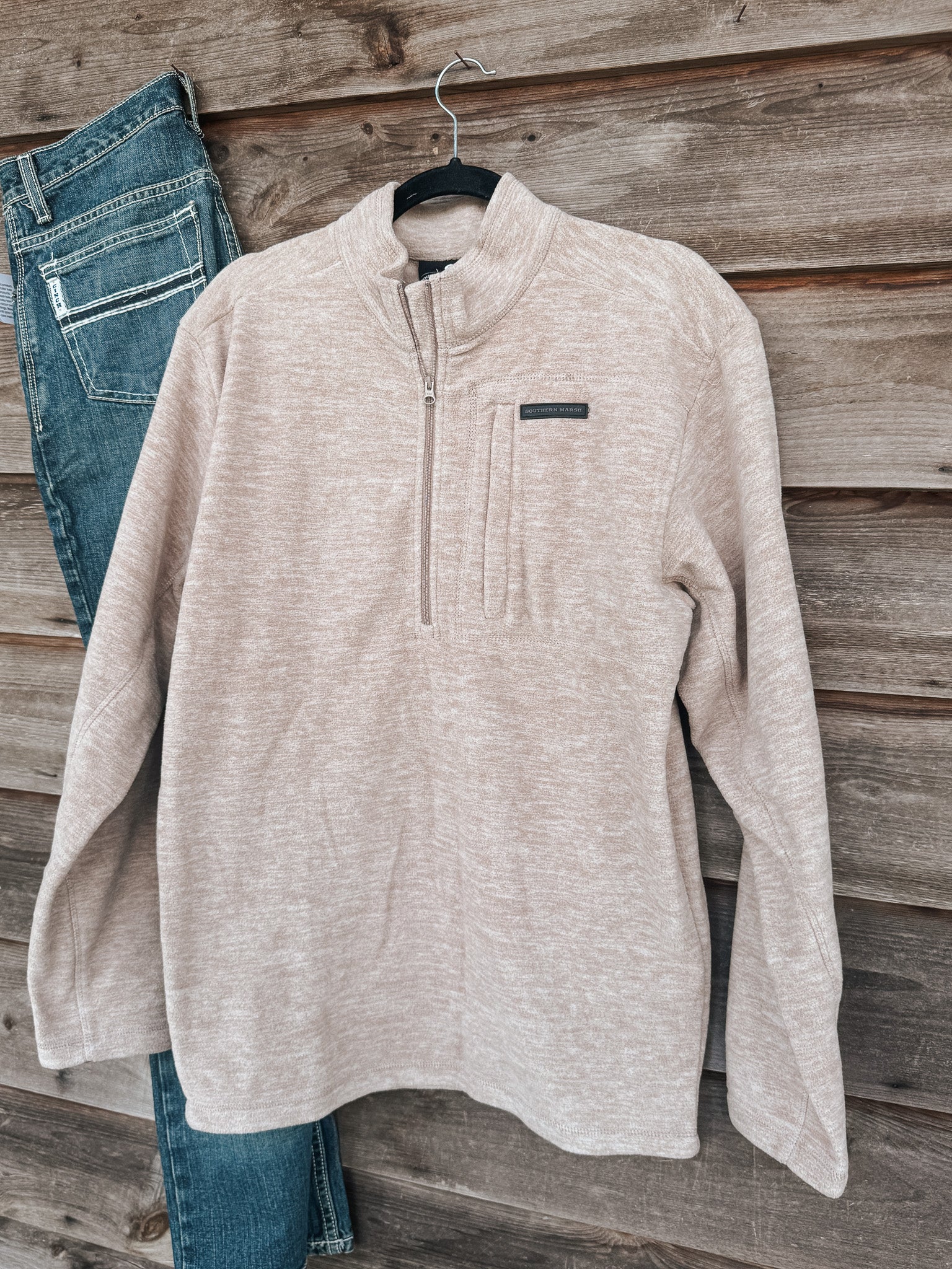 Men's Southern Marsh Maple Grove Brushed Pullover in Audubon Tan