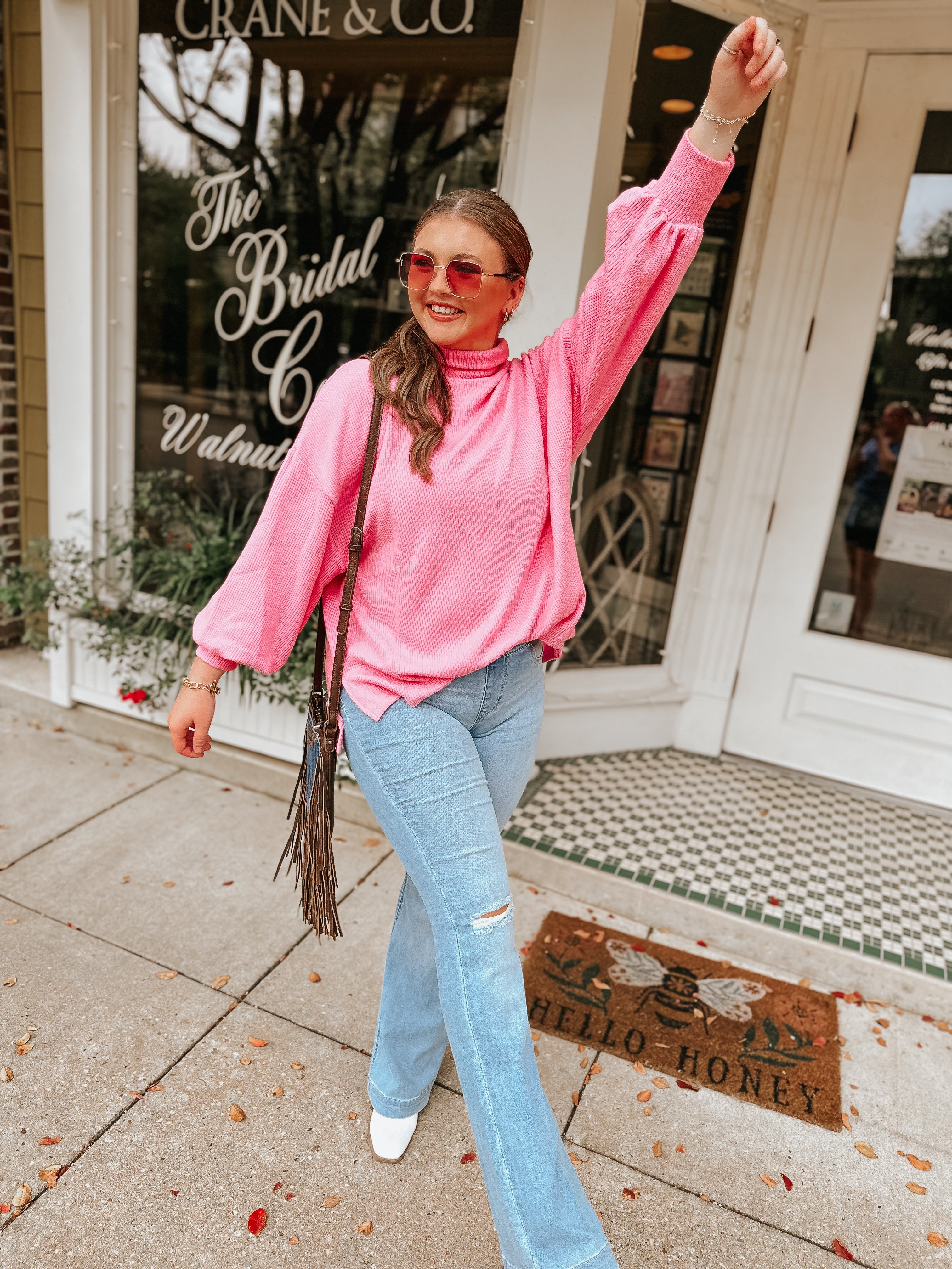 Pantalón de campana sin cierres con lavado claro Waverly