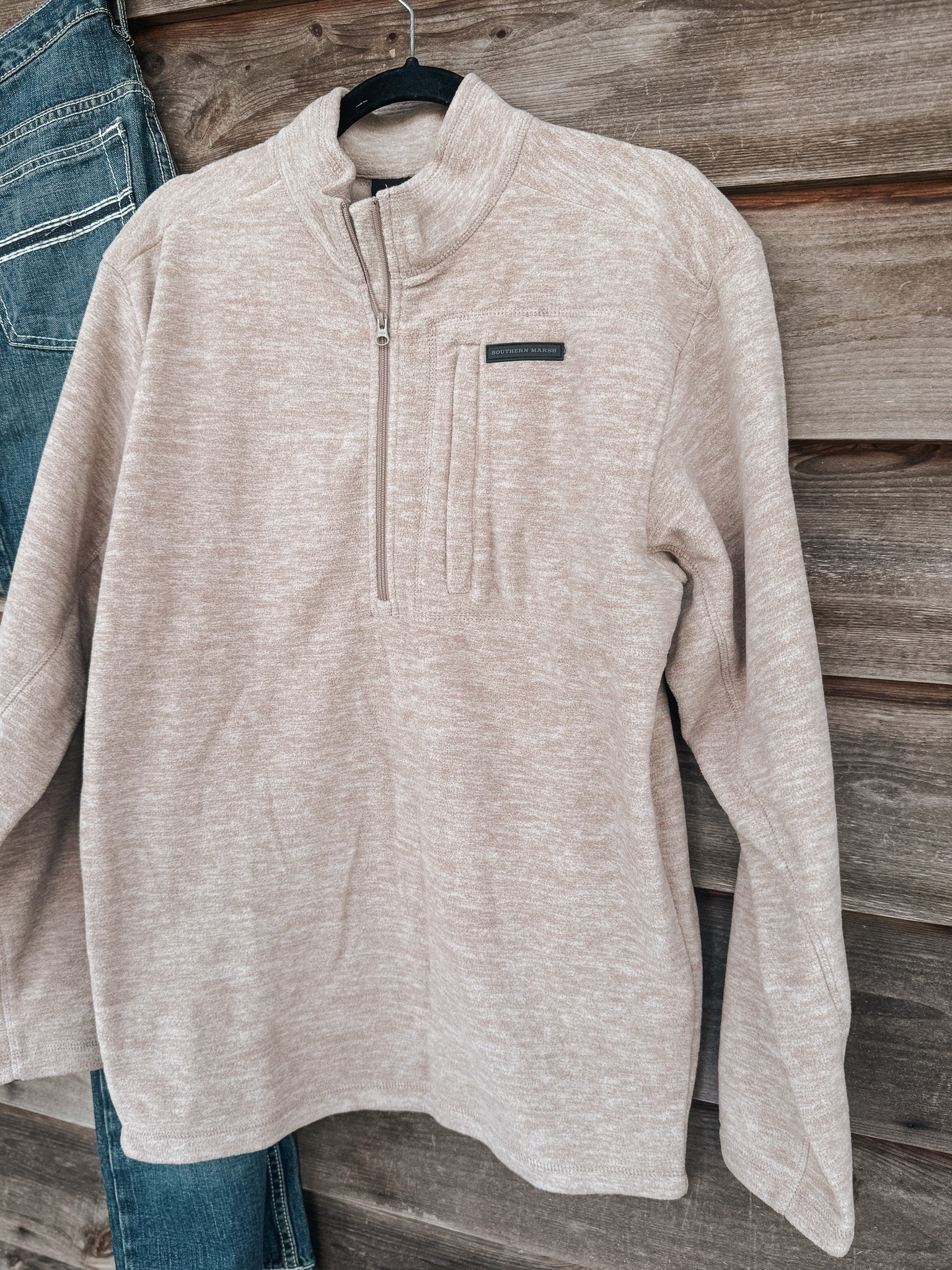 Men's Southern Marsh Maple Grove Brushed Pullover in Audubon Tan