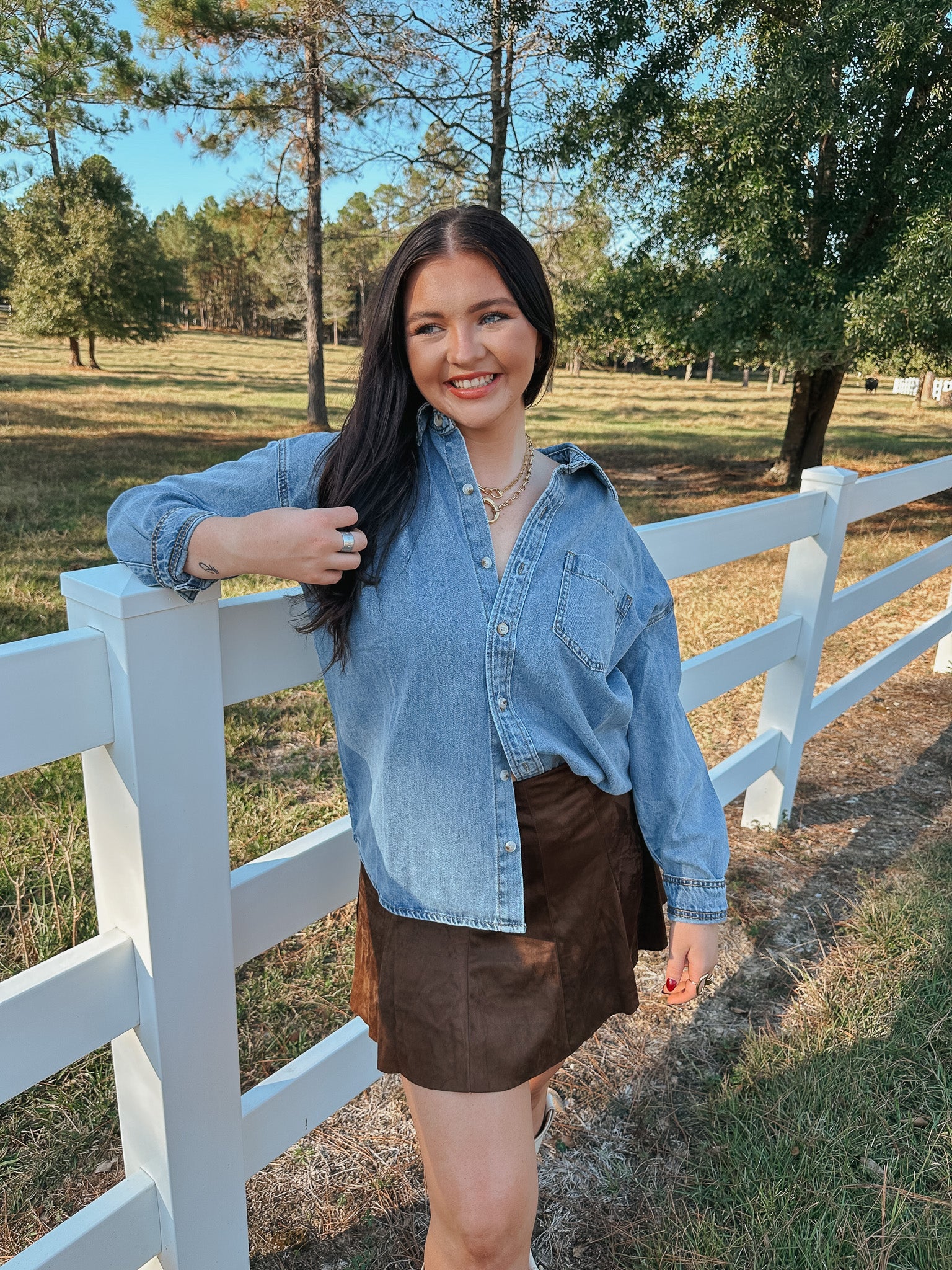 Evening Sunset Oversized Denim Shirt